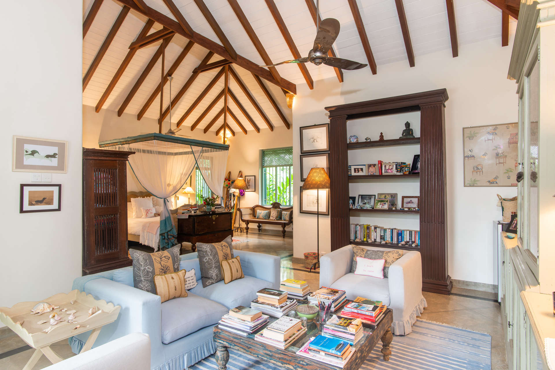 Luxurious bedroom in 6-bedroom hilltop villa for sale, Galle, Sri Lanka