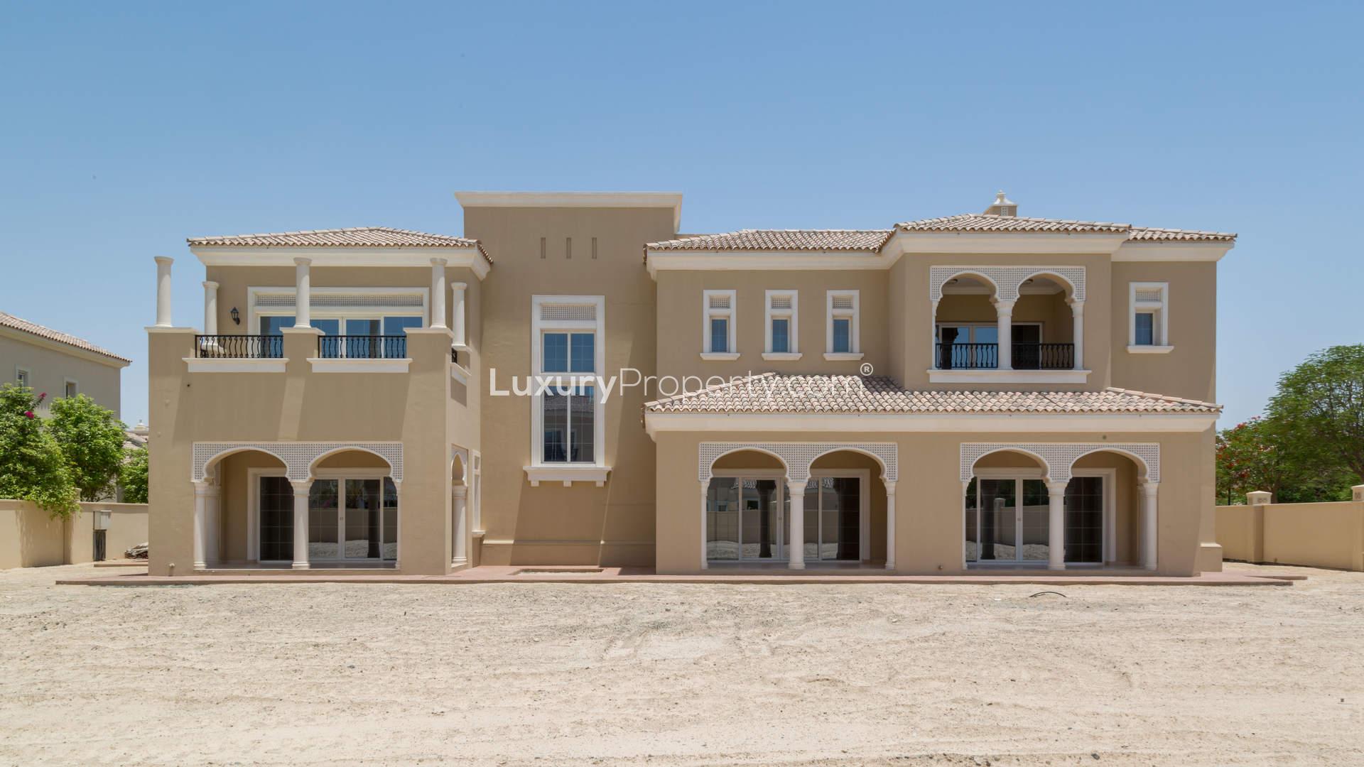 Bright interior of six-bedroom villa in Polo Homes, Arabian Ranches with marble flooring