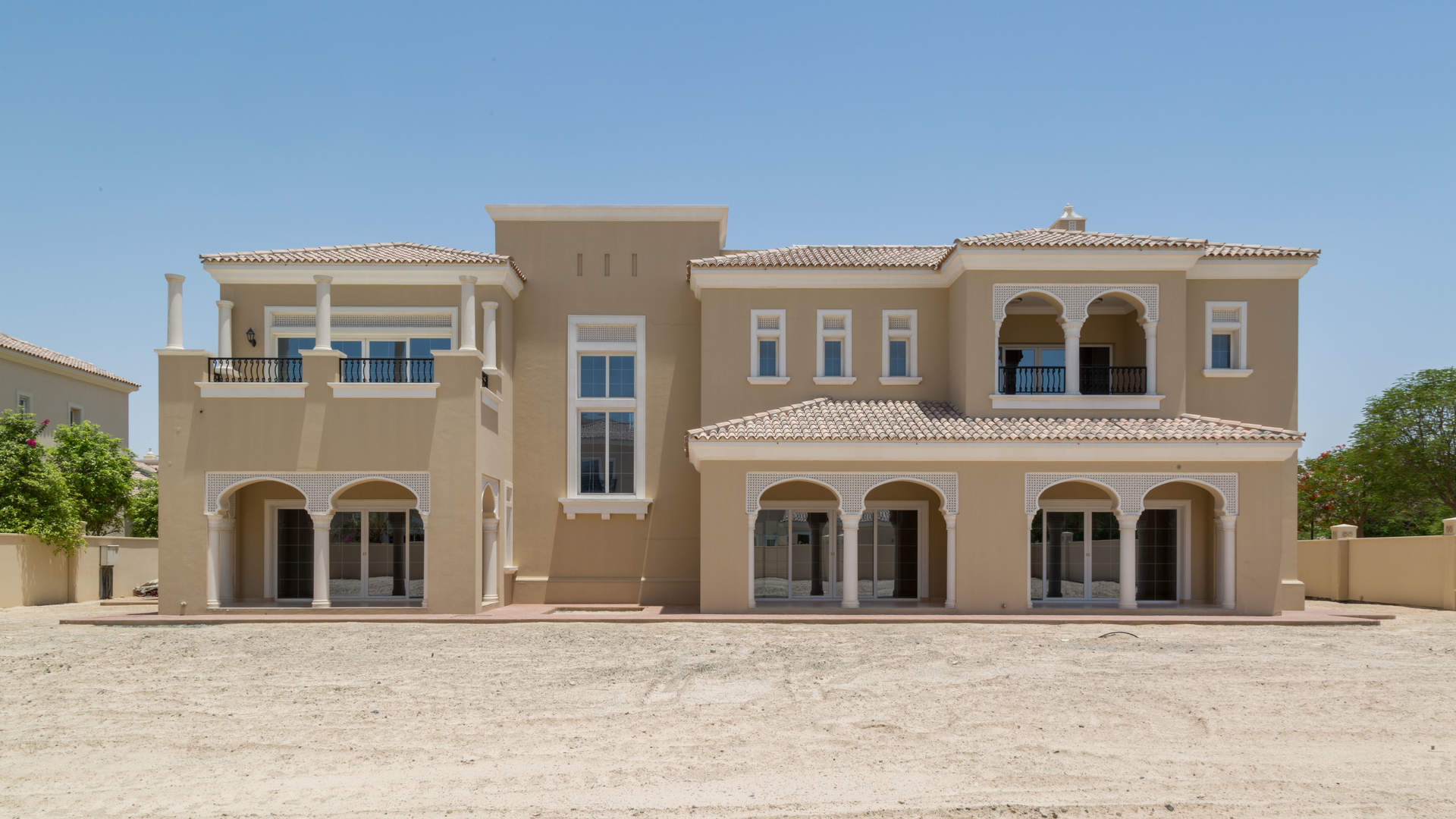 Bright interior of six-bedroom villa in Polo Homes, Arabian Ranches with marble flooring