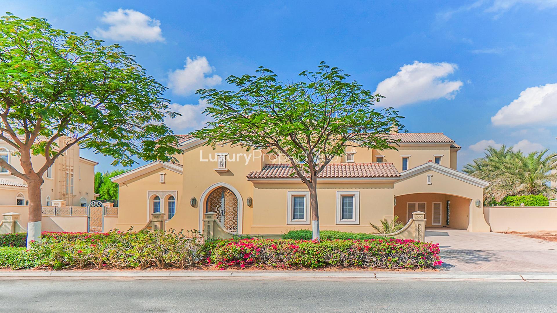 Exquisite 6-bedroom Type D Polo Homes villa exterior in Arabian Ranches for sale