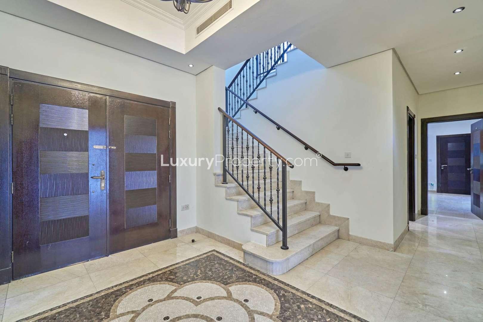 Floor plan of luxurious 6-bedroom villa in Al Furjan, North Village, with park views