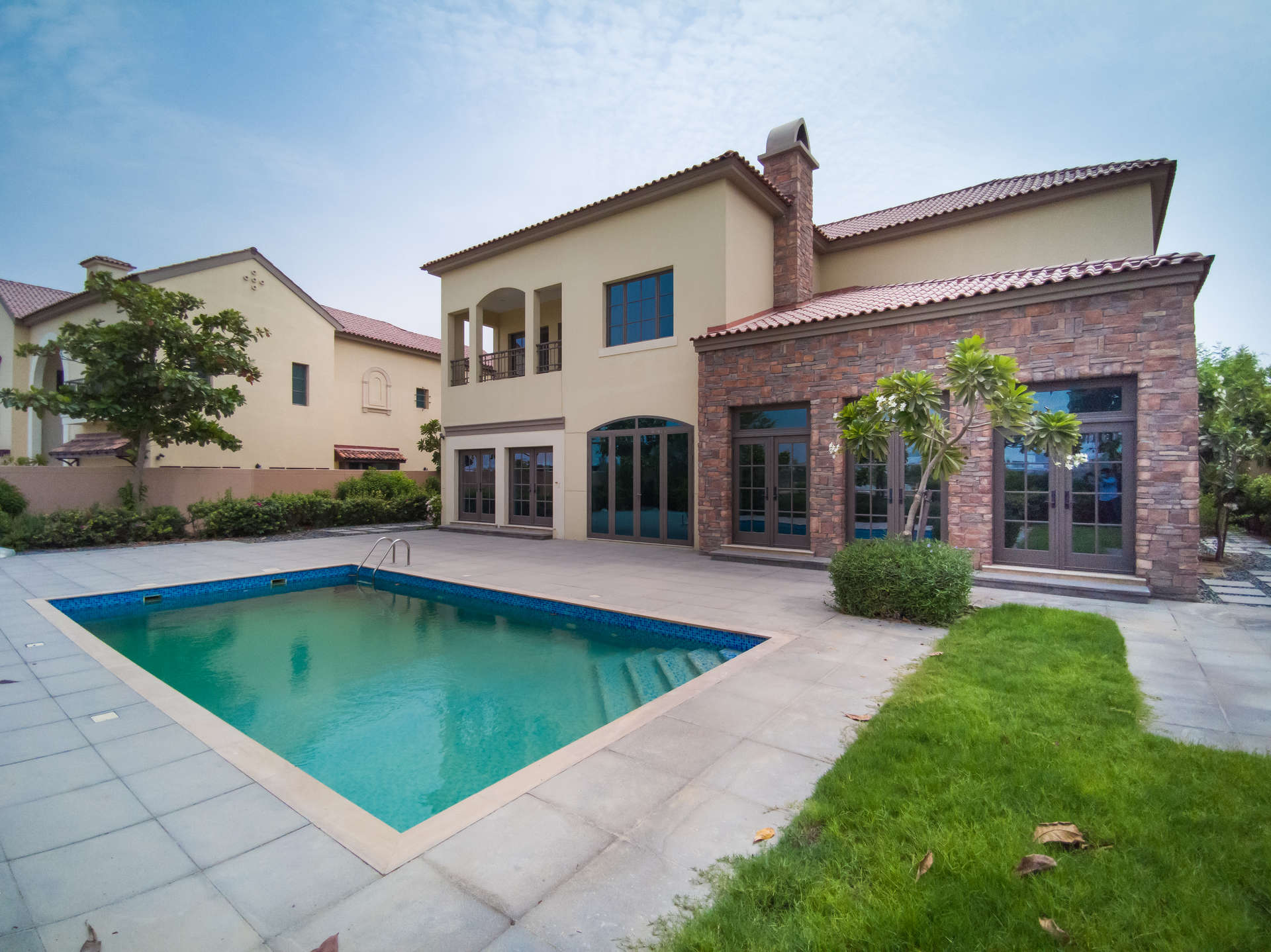 Stunning six-bedroom villa exterior on Redwood Avenue, Jumeirah Golf Estates, for sale