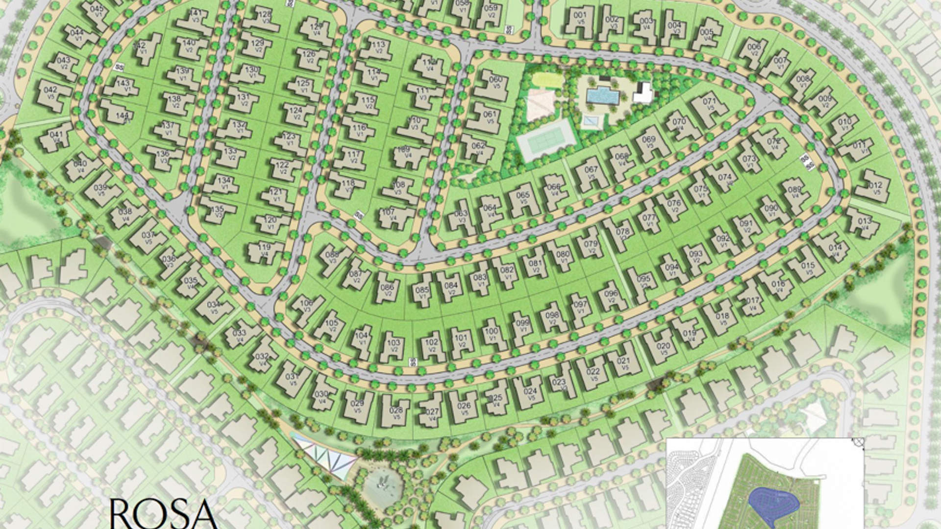 Floorplan of 6-bedroom Spanish villa in Rosa, Arabian Ranches 2, Dubai, for sale
