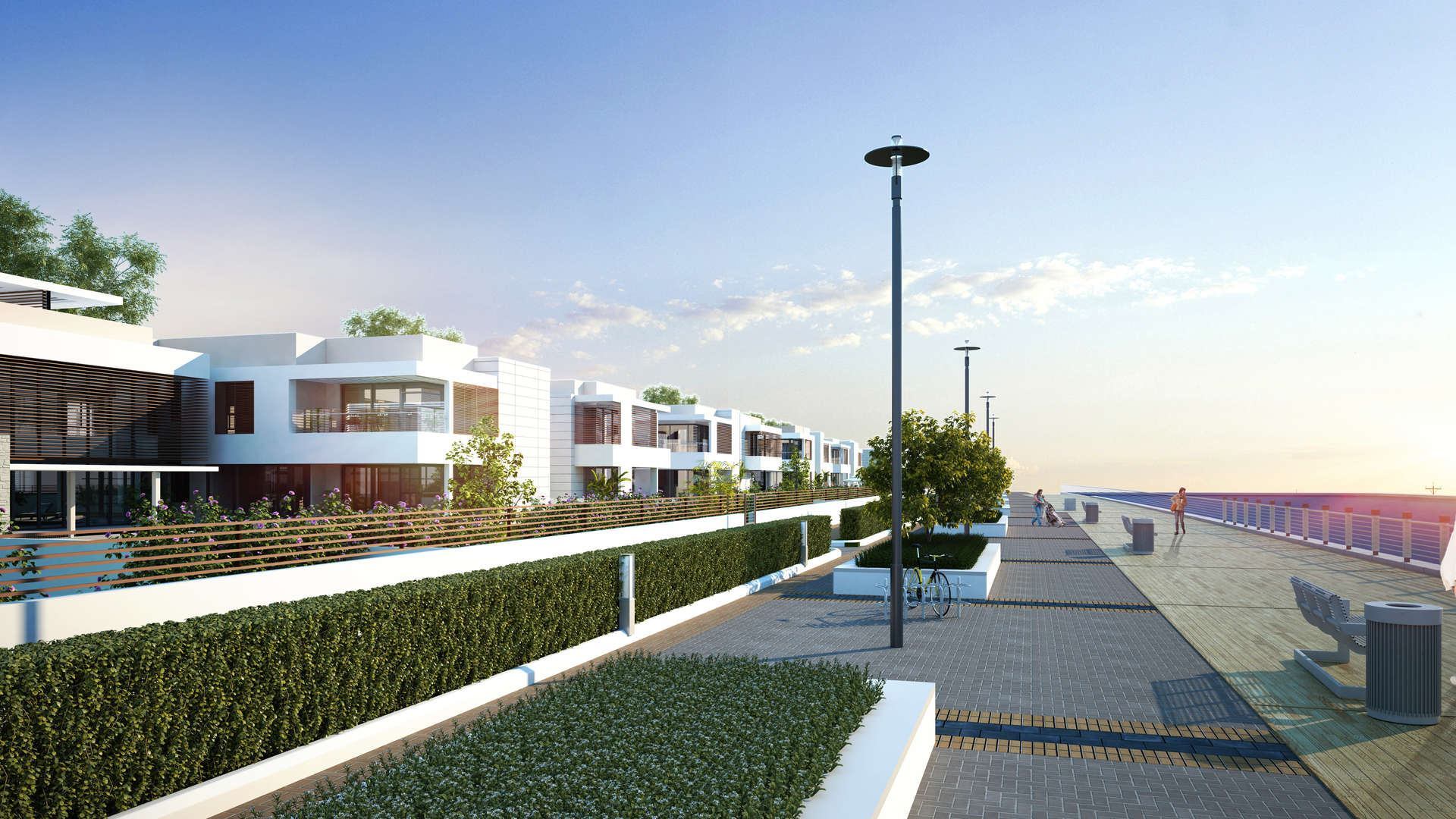 Luxurious villa poolside at Sobha Hartland, Dubai, featuring modern design and elegant decor