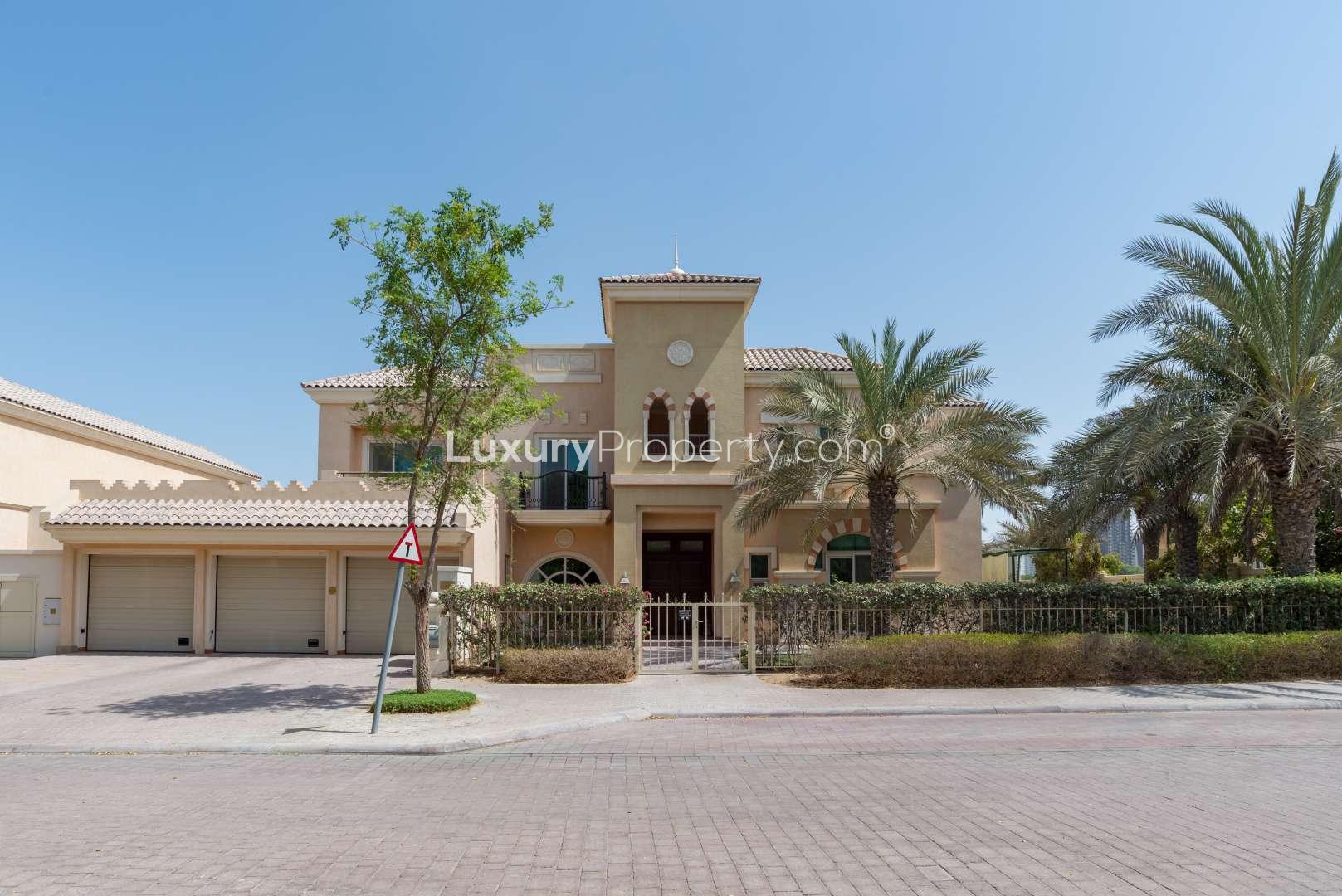 Spacious living room in 6-bedroom villa, Victory Heights, Dubai Sports City, for sale