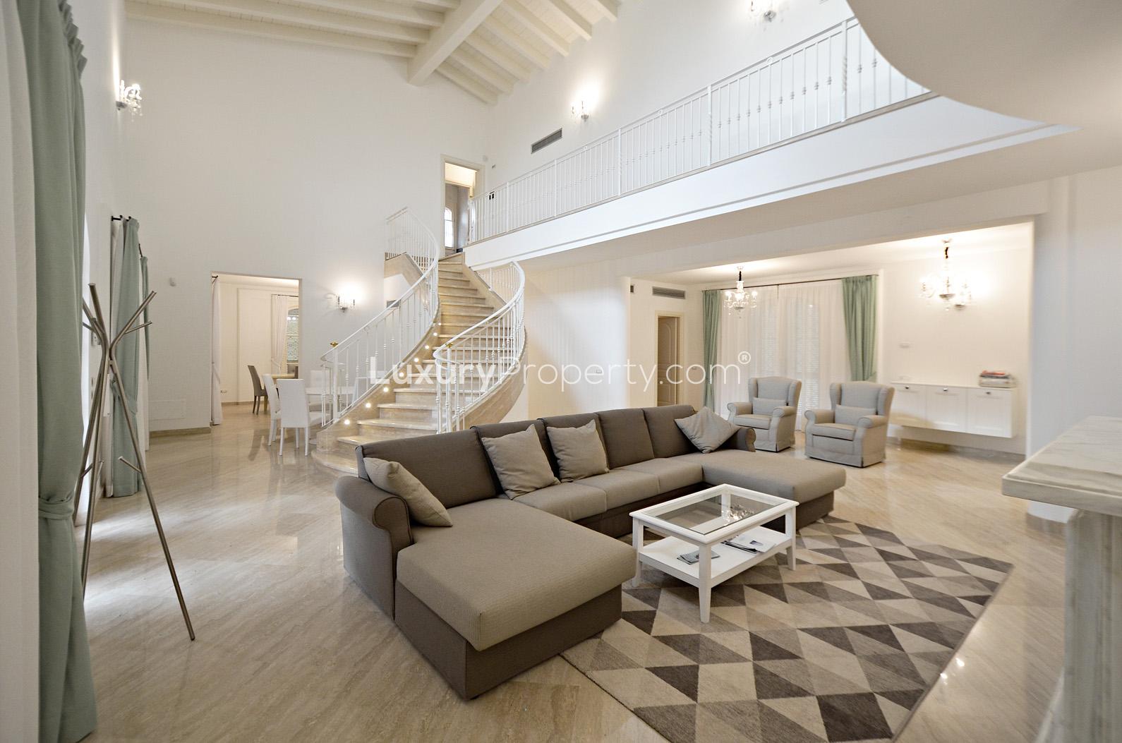 Luxurious villa interior with elegant staircase in Villa Botticelli, Lucca