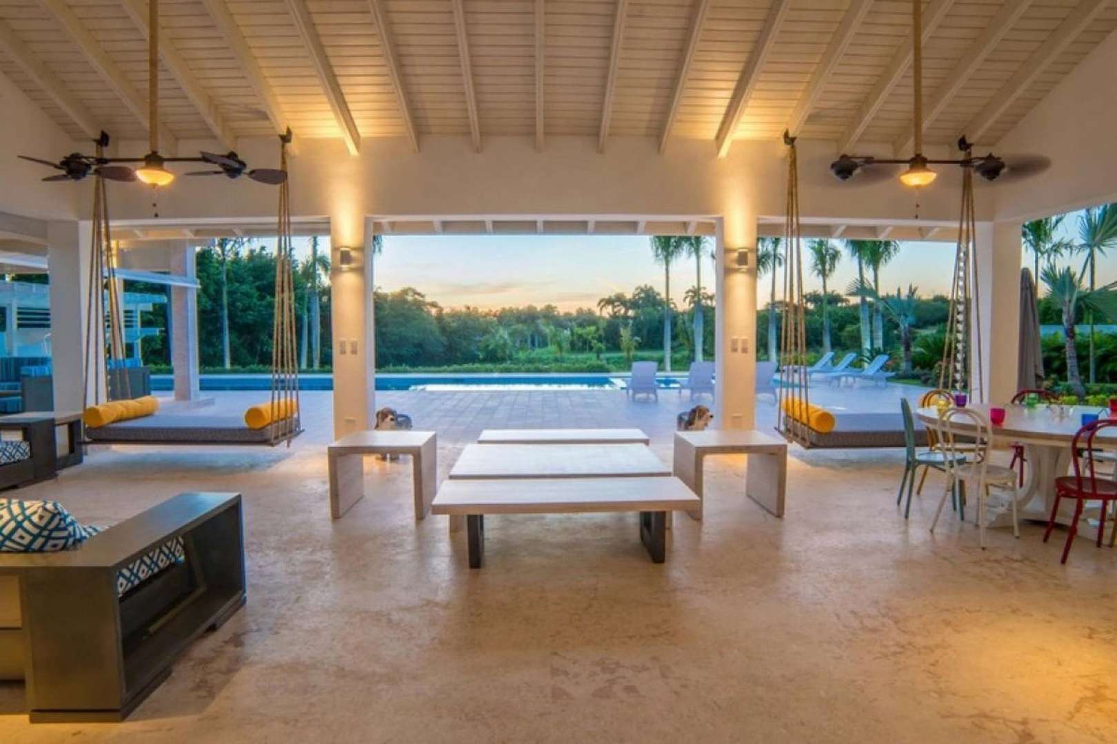 Luxurious living room in Casa de Campo villa, featuring modern design and elegant furnishings