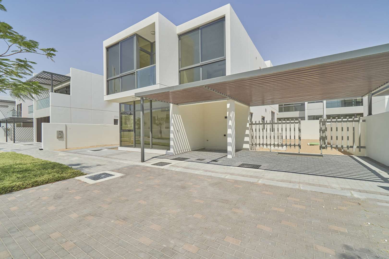 Exterior view of six-bedroom villa for sale in Zinnia, Damac Hills 2