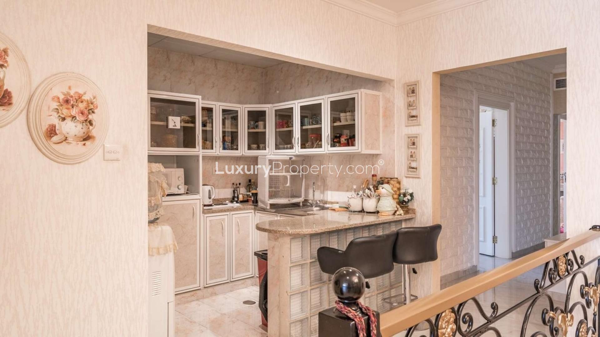 Luxurious living room in 7-bedroom villa, Al Wasl, Jumeirah, with elegant furnishings