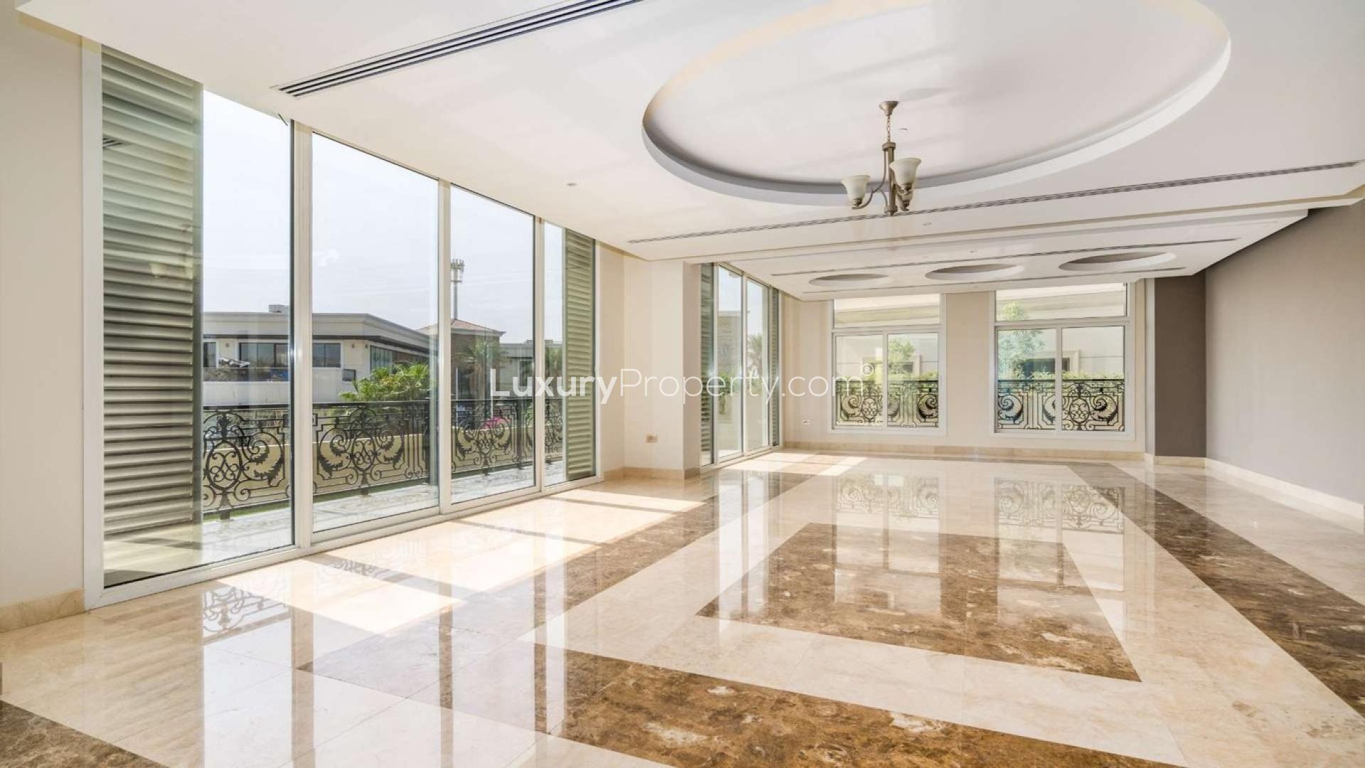 Spacious 7-bedroom villa exterior in Wildflower, Jumeirah Golf Estates, available for rent