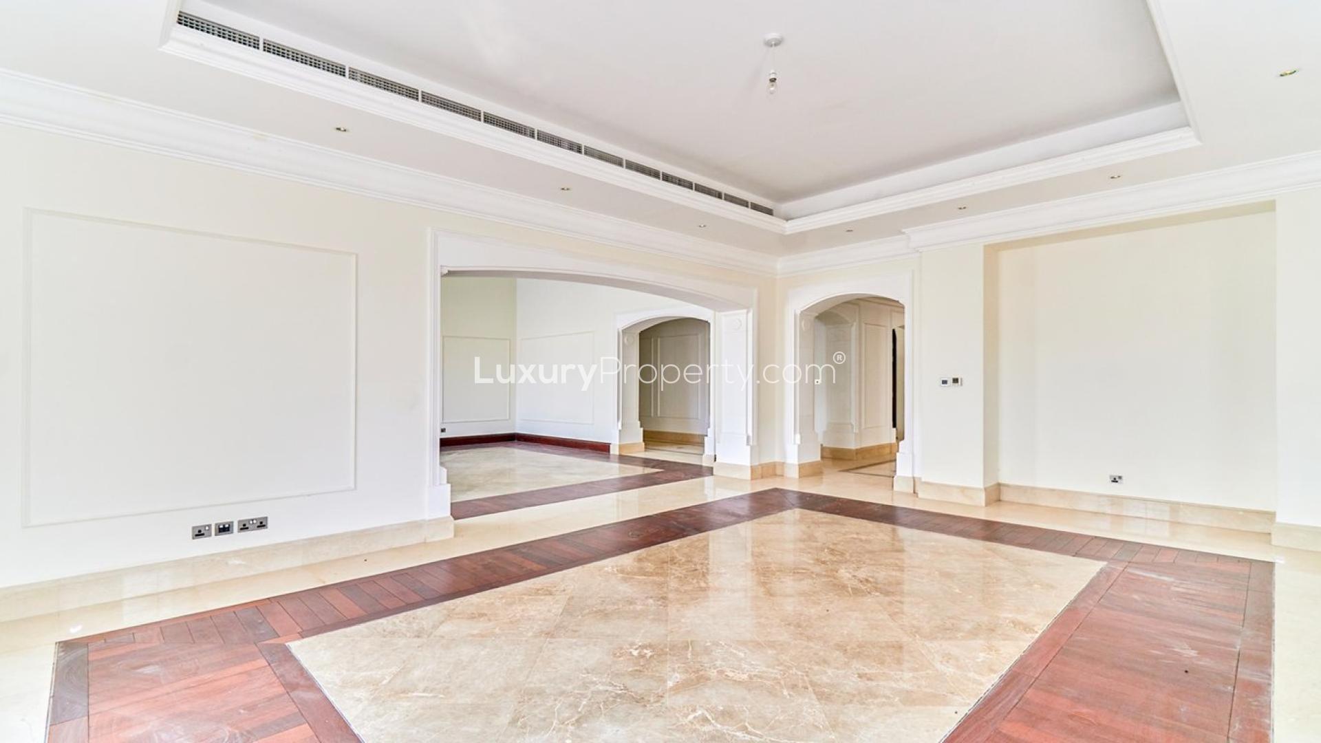 Vacant upgraded villa interior with marble floors, Arabian Ranches Polo Homes