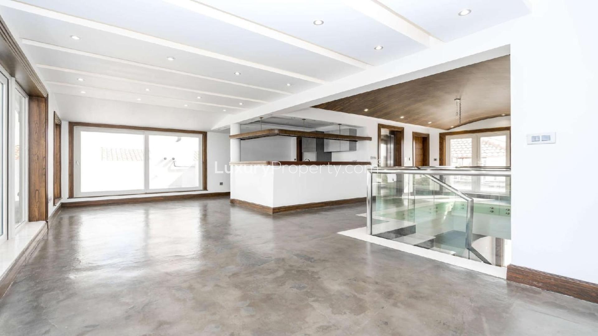 Luxury villa exterior at Jumeirah Golf Estates, Earth community, available for rent