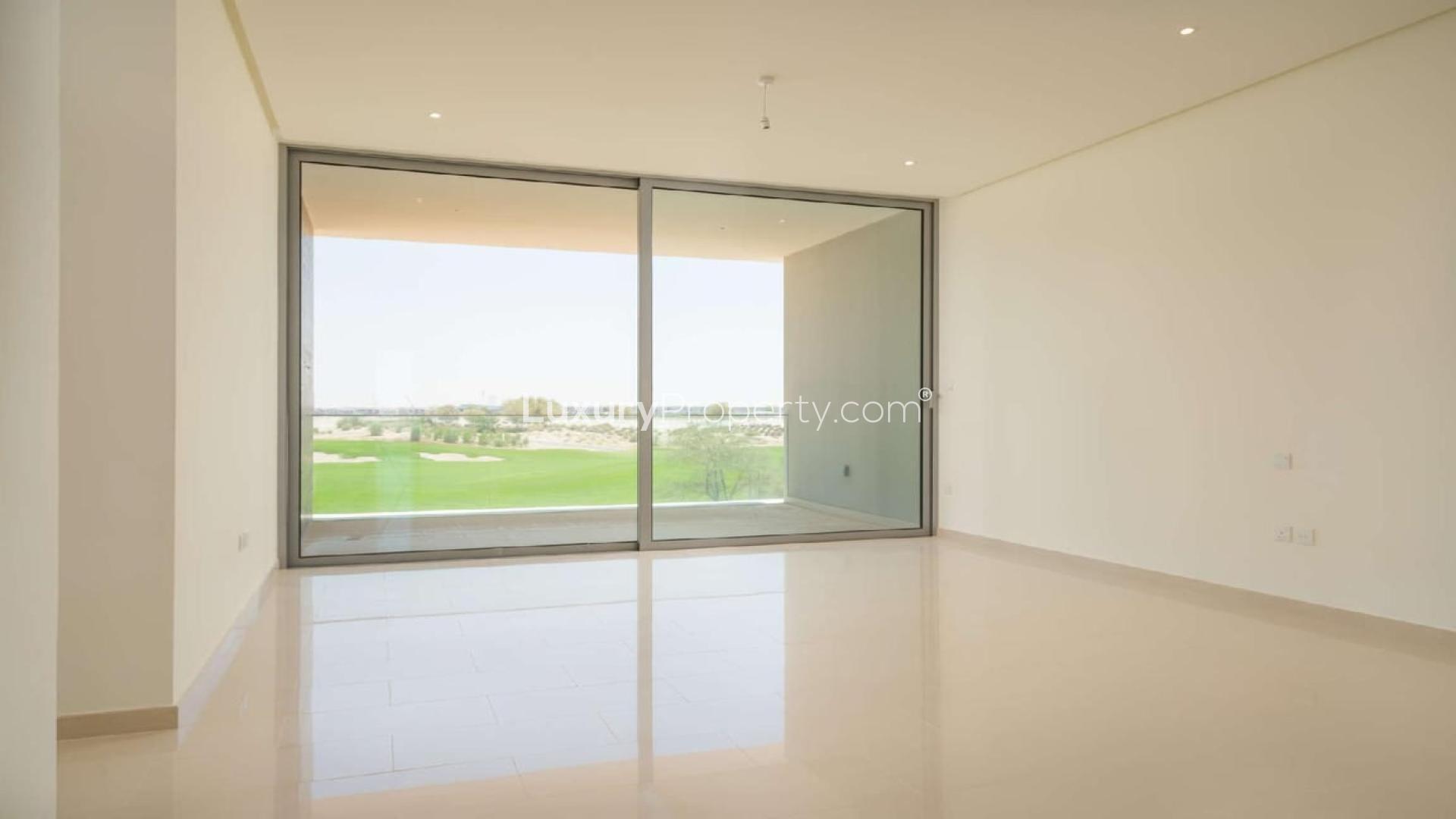 Upgraded modern golf-front villa exterior, Parkway Vistas, Dubai Hills Estate, available for rent