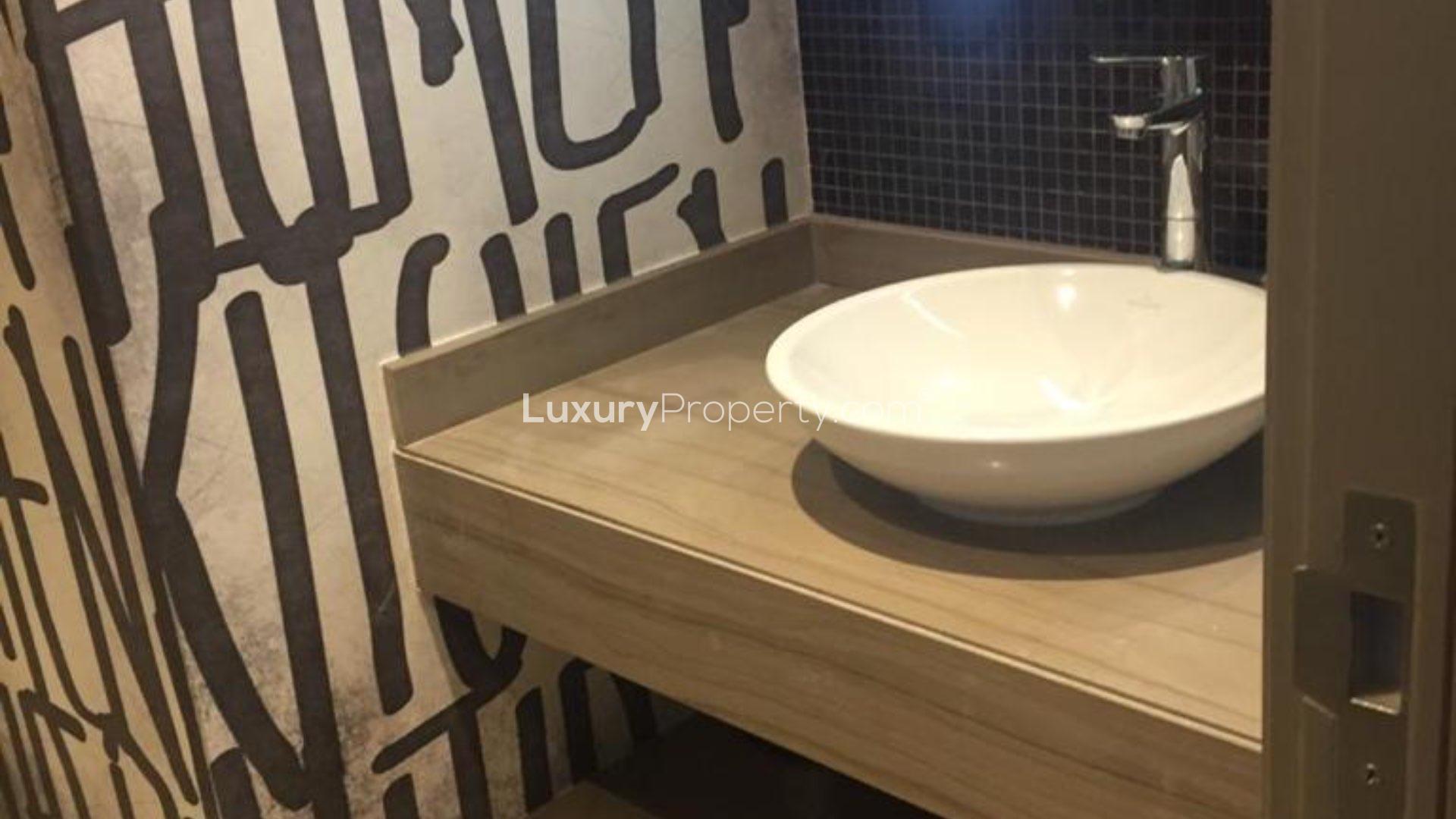 Luxurious spiral staircase in fully furnished apartment at Paramount Tower, Business Bay, Dubai