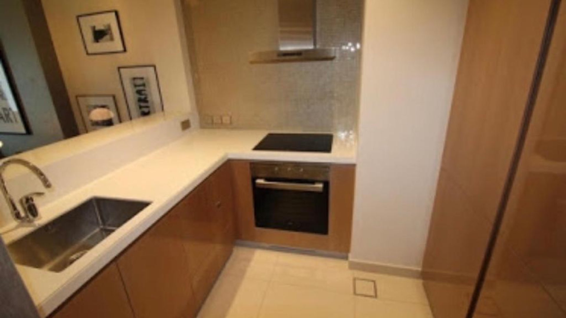Modern bathroom sink in fully furnished apartment at Paramount Tower D, Business Bay