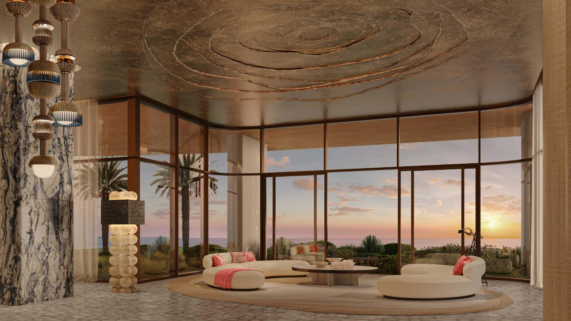Luxurious living room in Jumeirah Asora Bay 7-bedroom penthouse with stunning sea views