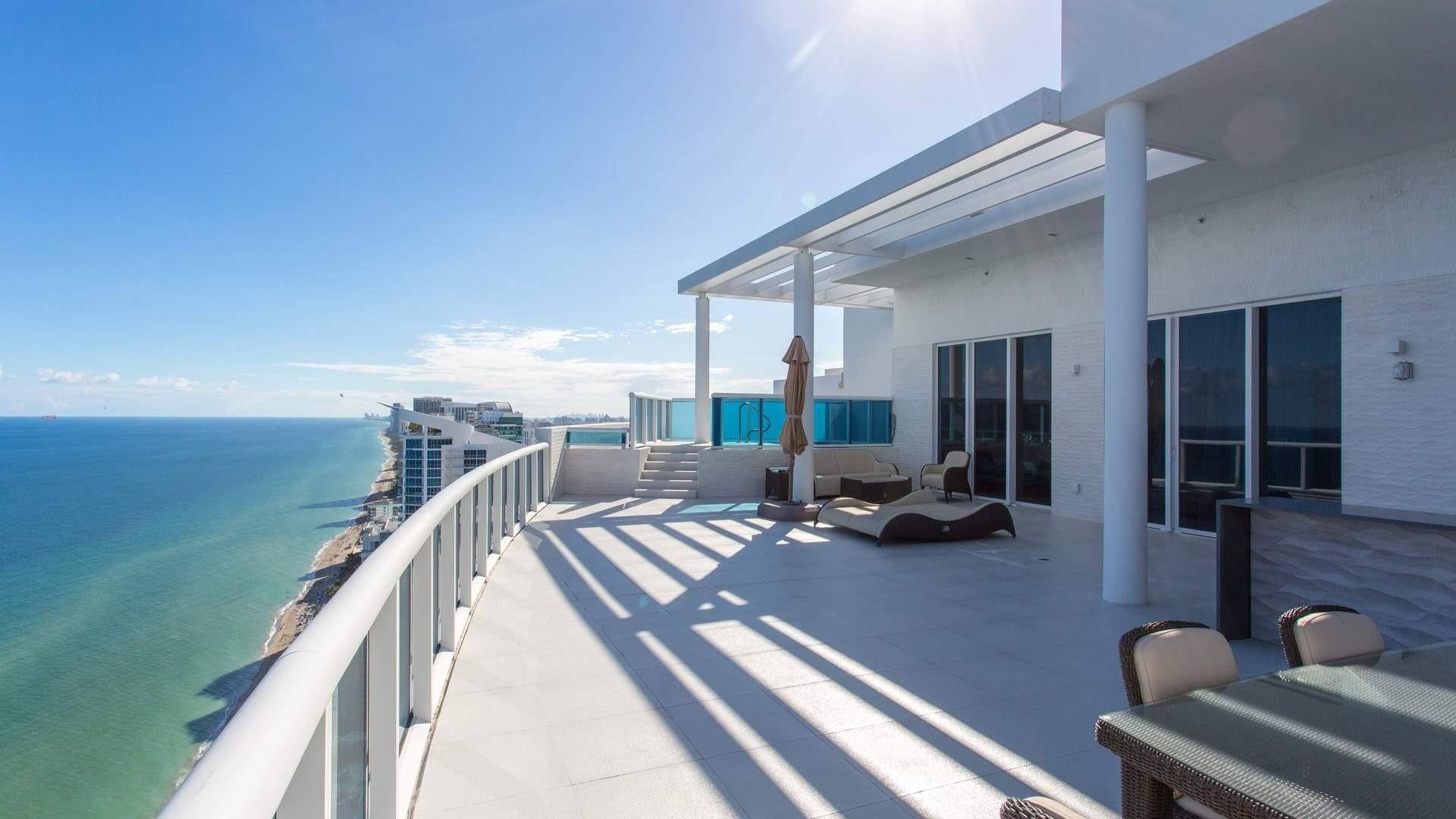 Modern kitchen in Trump Hollywood Duplex Penthouse, Florida with sleek design and luxury finishes