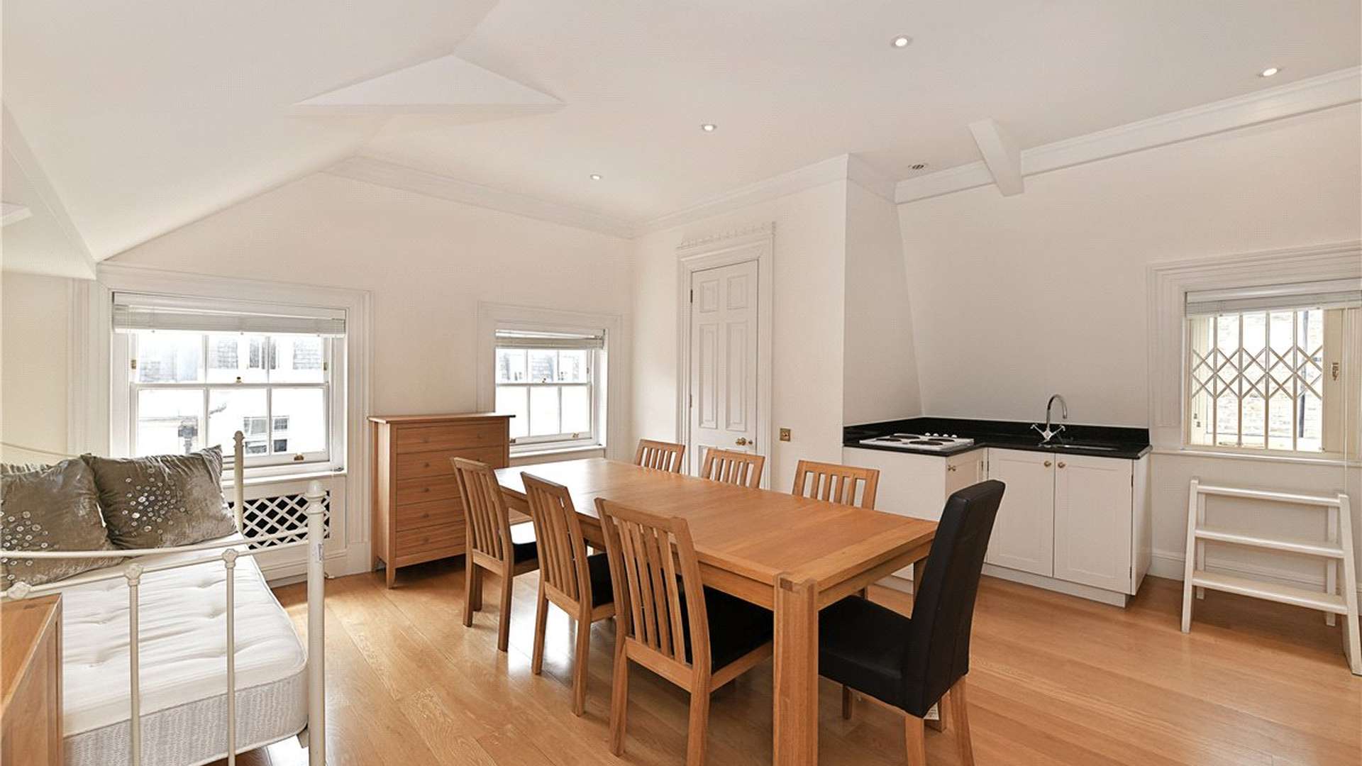 Luxurious living room in six-floor townhouse, Brook Street, Mayfair, London, with elegant furnishings