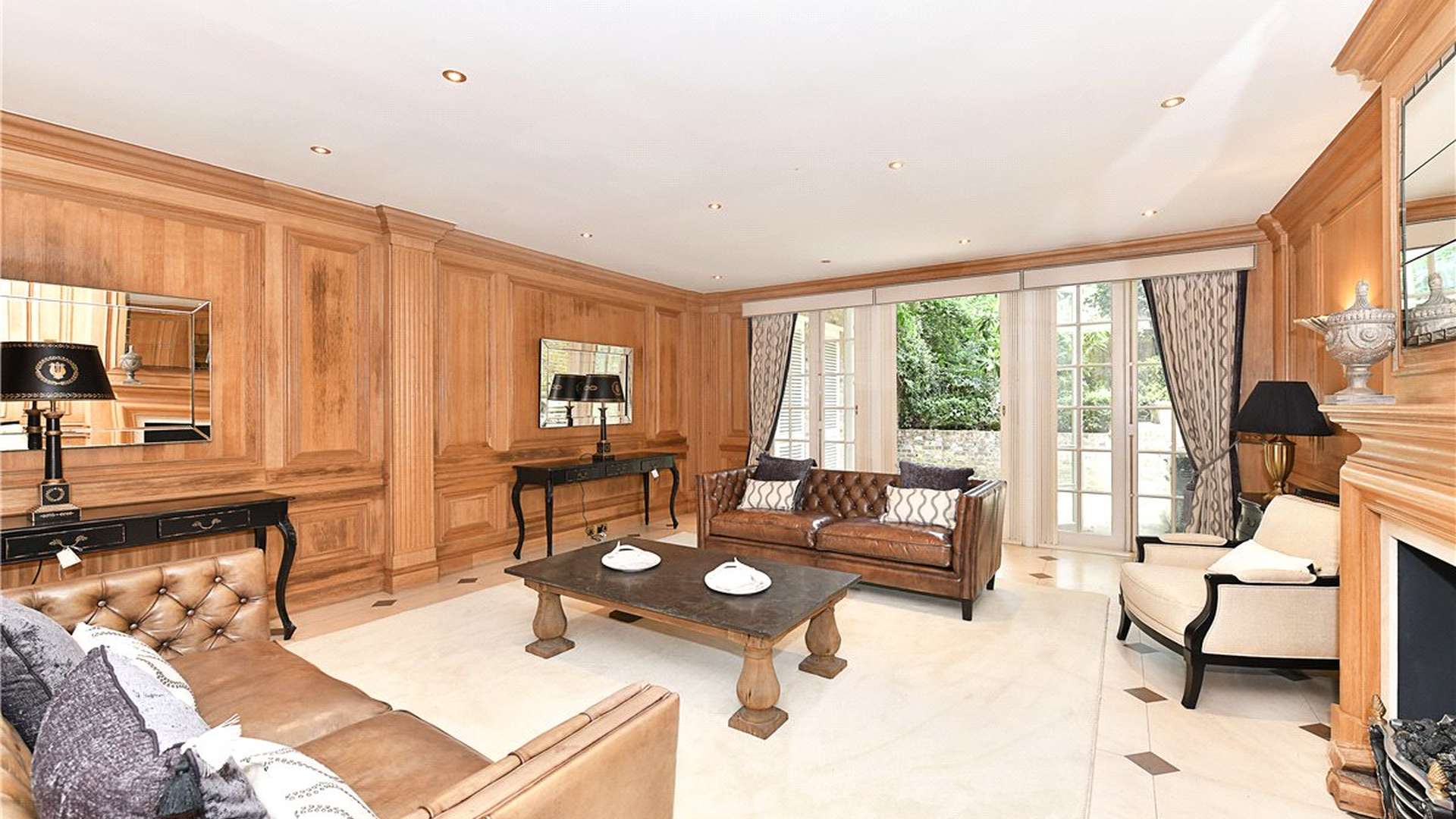 Elegant garden view of spacious Mayfair townhouse on Brook Street, London, for sale