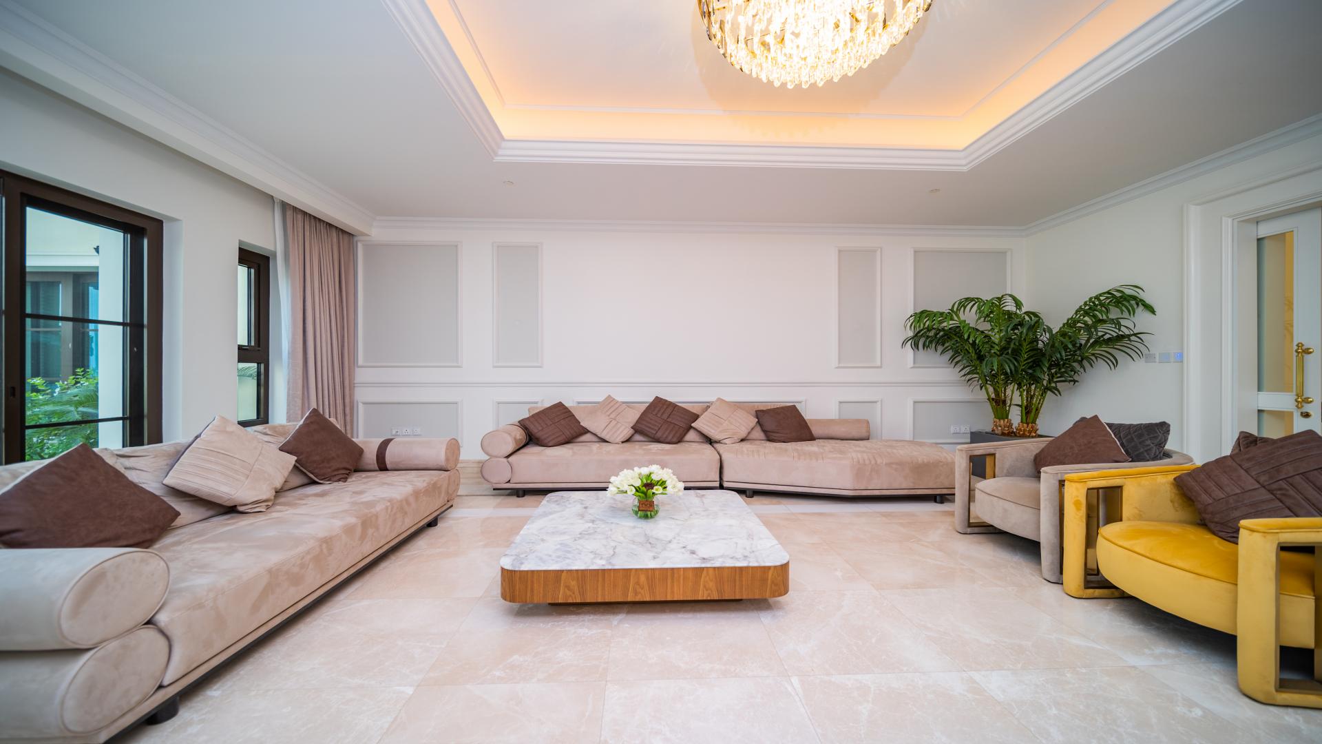 Luxurious living room in furnished Mediterranean villa, District One, Mohammed Bin Rashid City