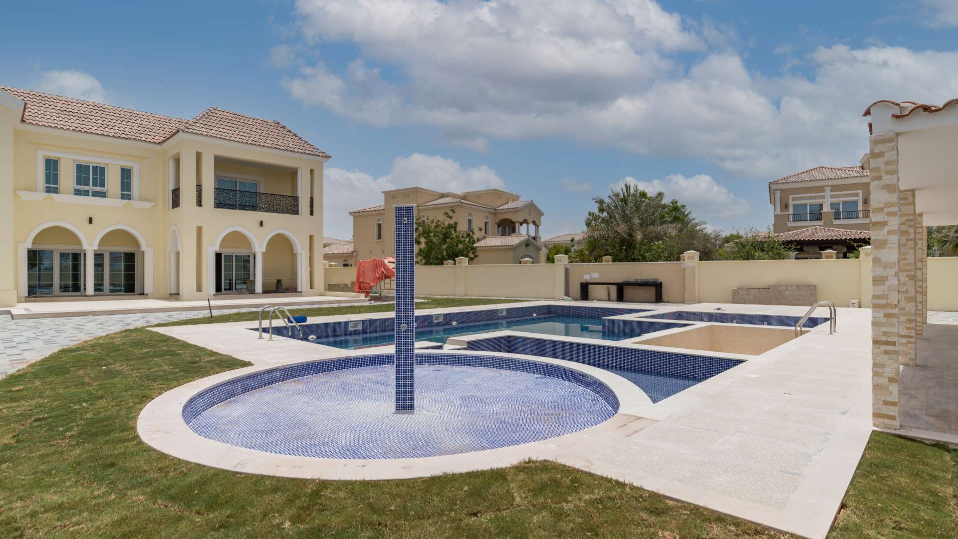 Luxurious empty living room in 7-bedroom villa, Polo Homes, Arabian Ranches