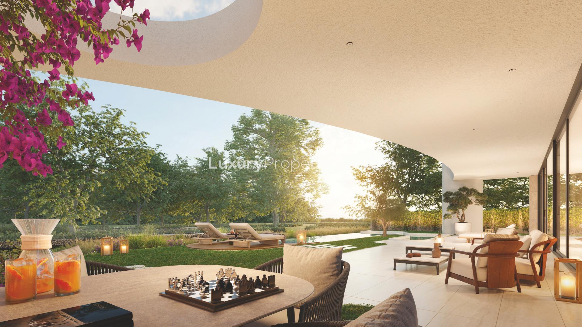 Luxurious interior of 7-bed villa in Serenity Mansions, Tilal Al Ghaf, with modern decor