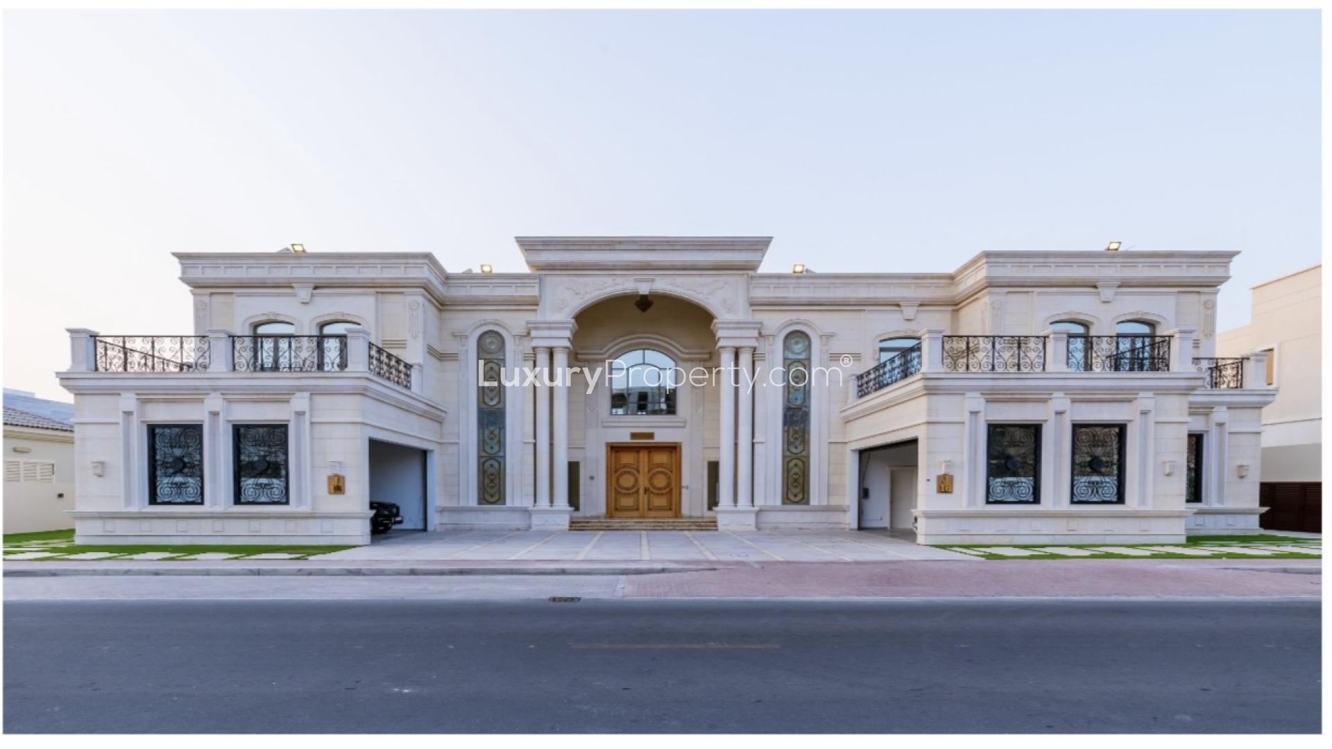 Custom luxury mansion exterior, Frond J, Palm Jumeirah, Signature Villas, for sale
