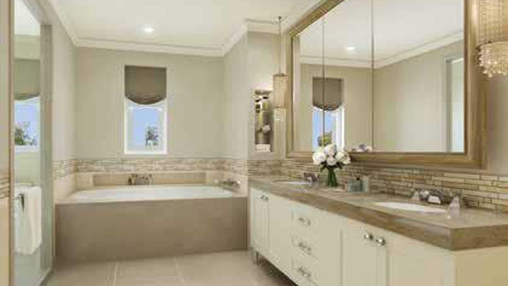 Elegant dining room in spacious Aseel Villa, Arabian Ranches 2, with large table setting