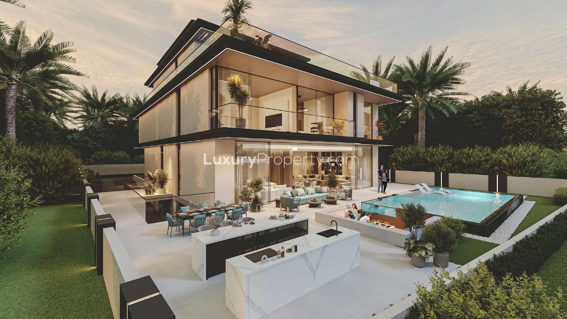 Luxurious living room in 7-bedroom villa, Nineteen Riviera Lagoon, Mohammed Bin Rashid City