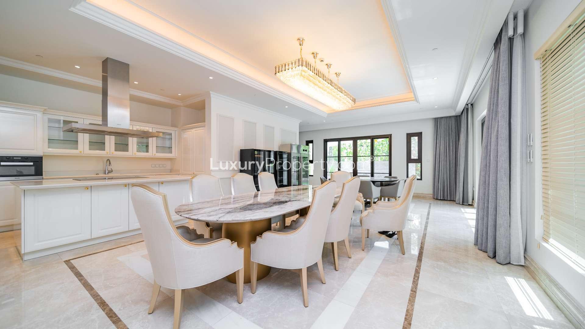 Luxurious kitchen and dining area in Mediterranean mansion, MBR City District One villa