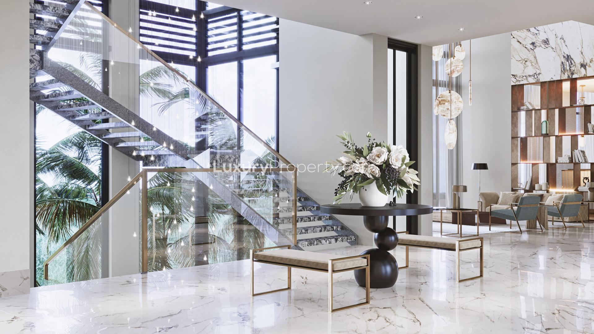 Stunning modern mansion exterior in Fairways Vista, Dubai Hills Estate, villa for sale