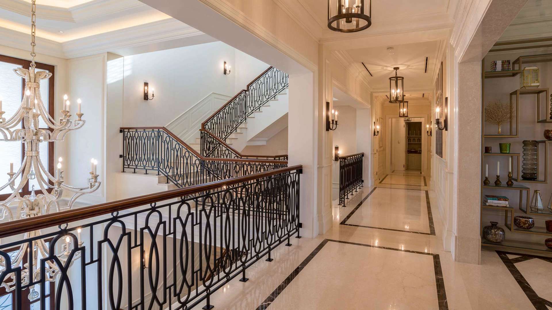 Luxurious kitchen in seven-bedroom villa, Dubai Hills Grove, featuring modern design and spacious layout