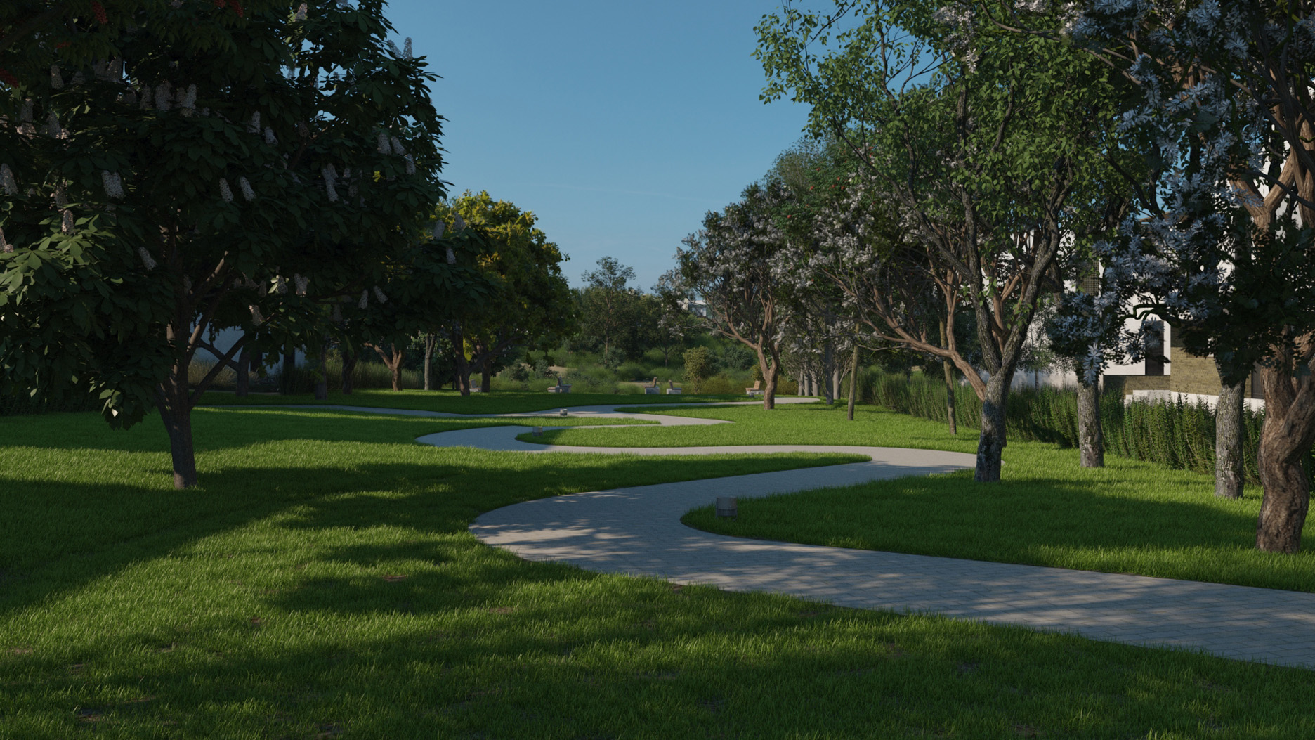 Luxurious 7-bedroom villa exterior with lush landscaping in Eighteen, Islamabad, Pakistan