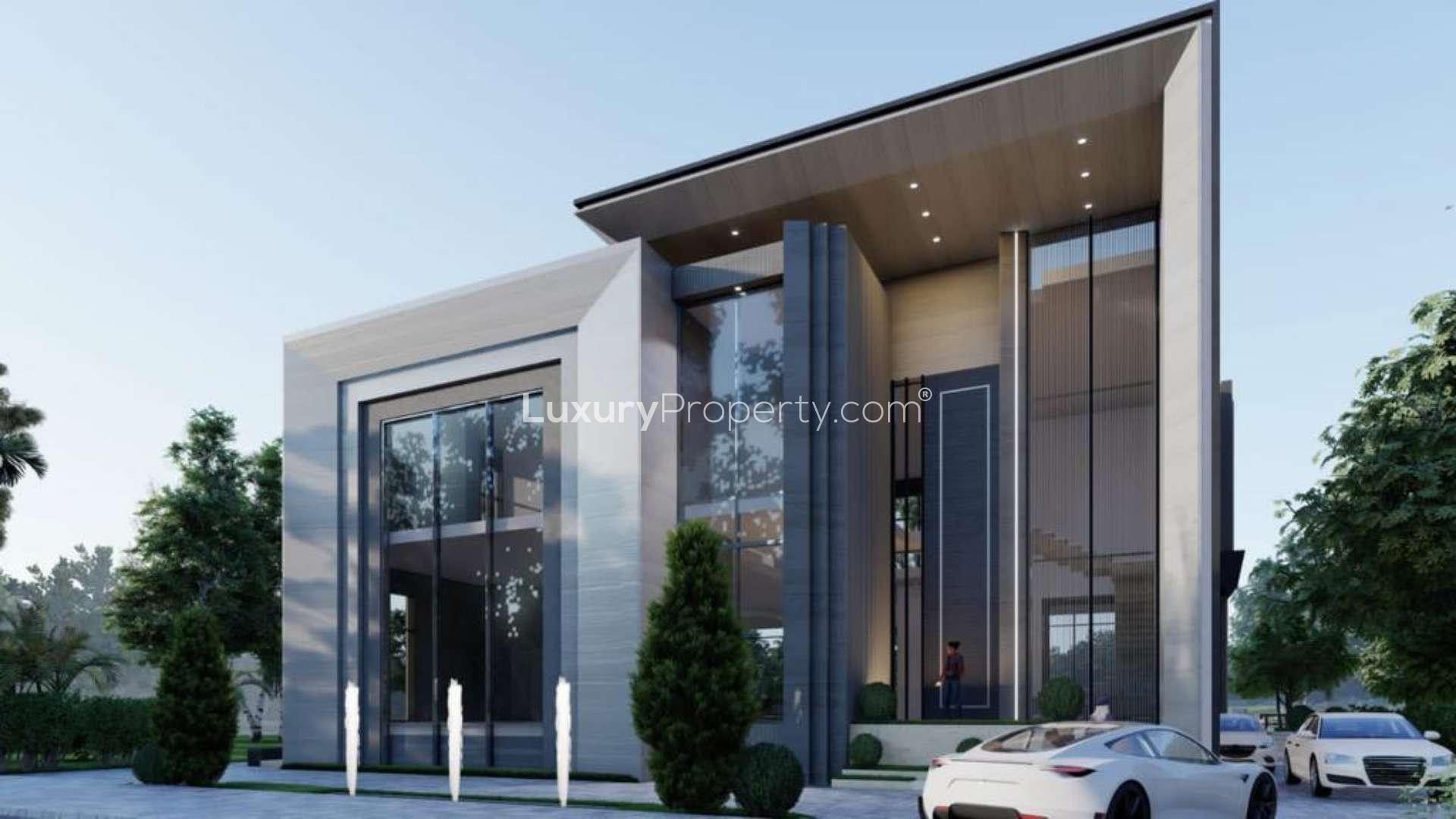 Modern 7-bedroom villa exterior in Emerald Hills, Dubai Hills Estate, for sale