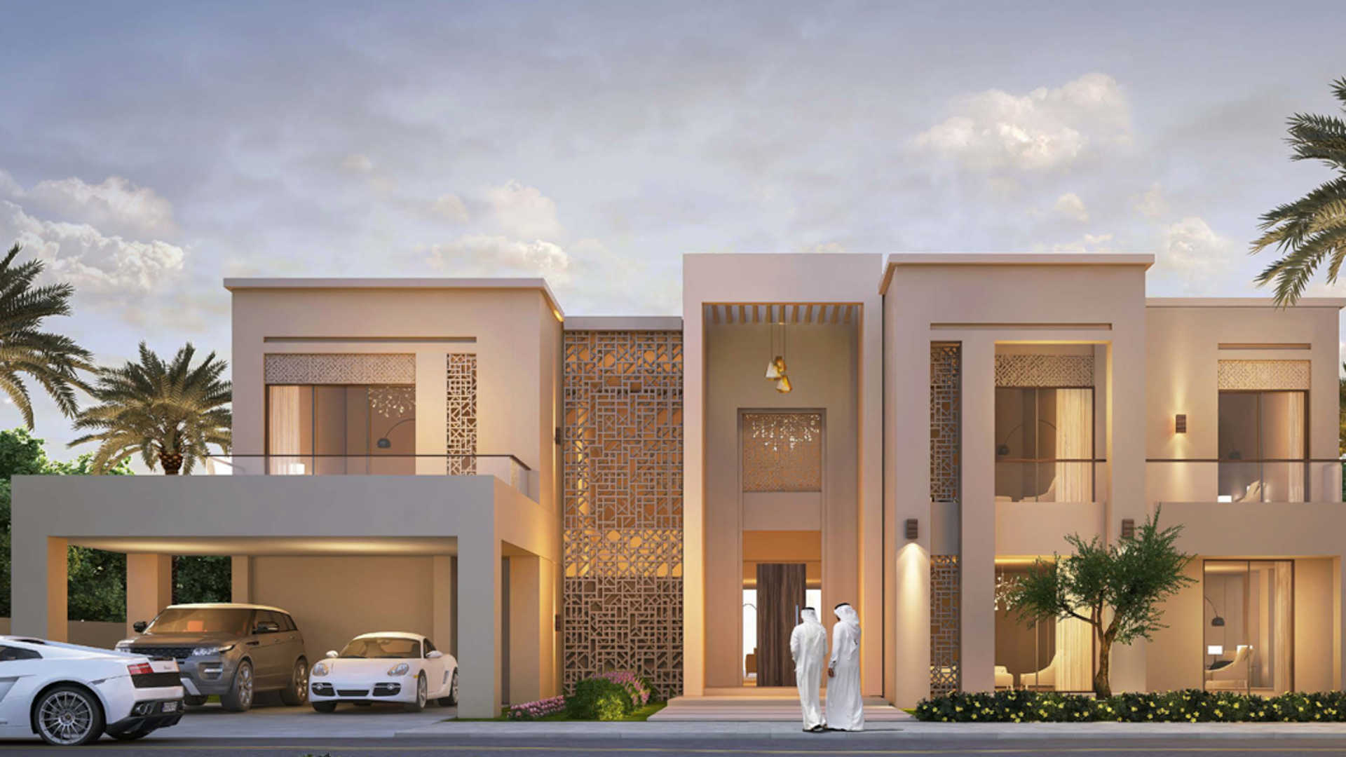 Luxury 7-bedroom villa exterior in Parkway Vistas, Dubai Hills Estate, with modern design