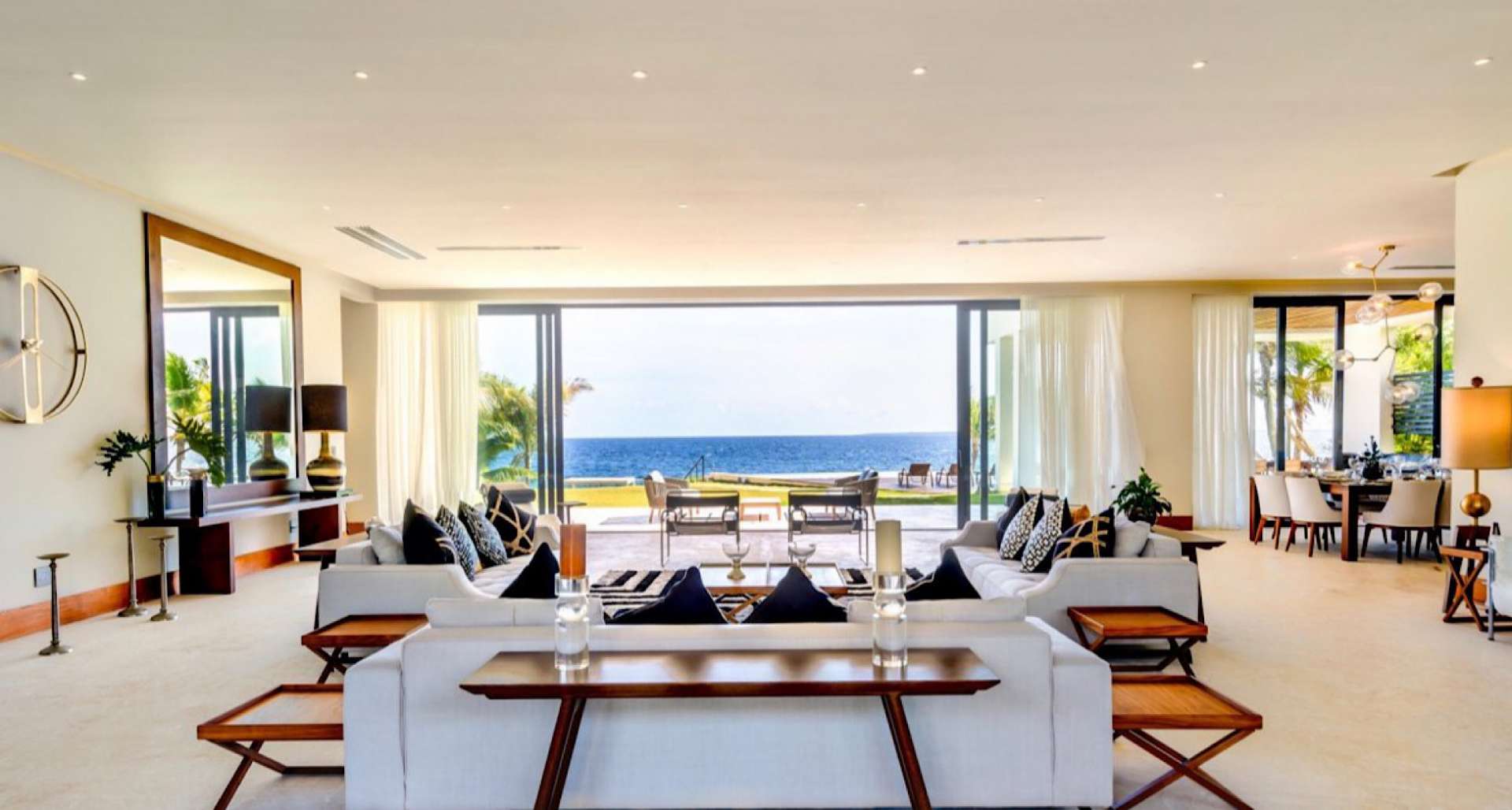 Luxurious oceanfront villa patio with pool, Casa de Campo, La Romana, for sale