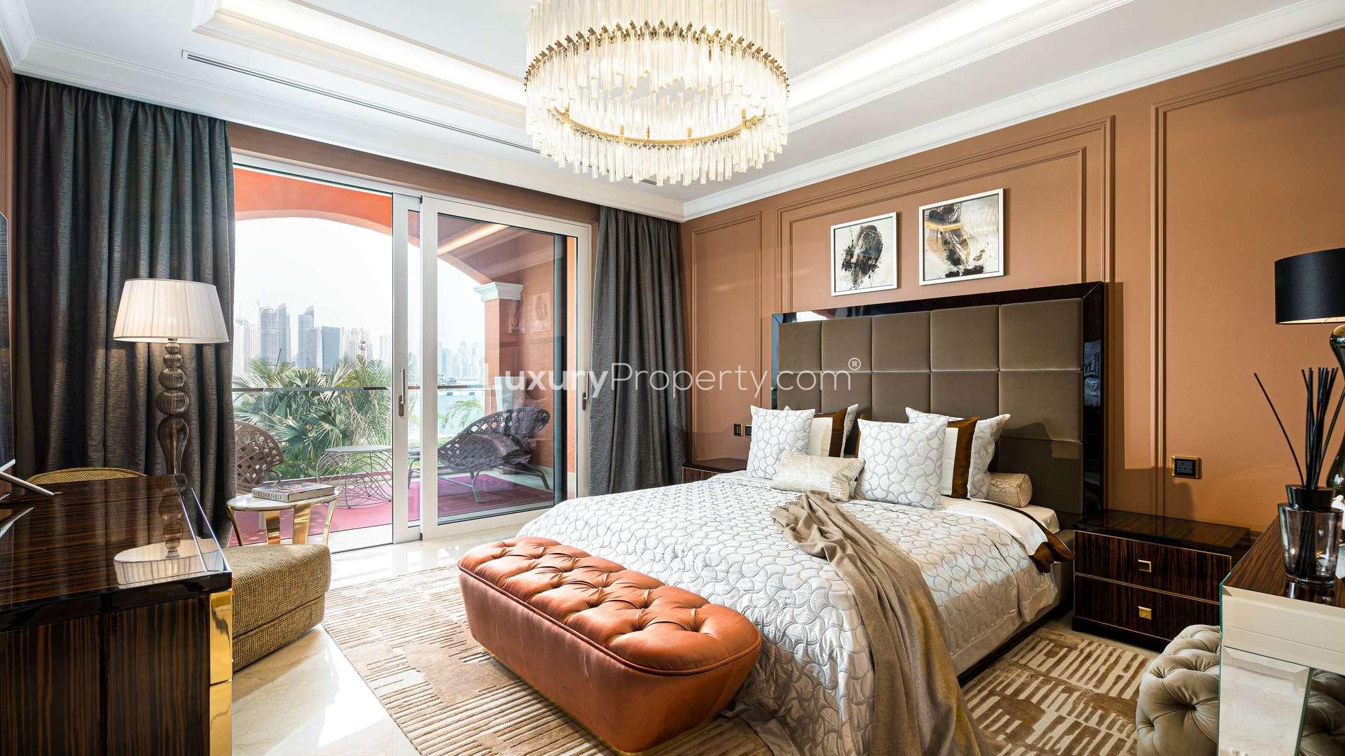 Luxurious kitchen in seven-bedroom villa, XXII Carat, Palm Jumeirah, with elegant marble countertops