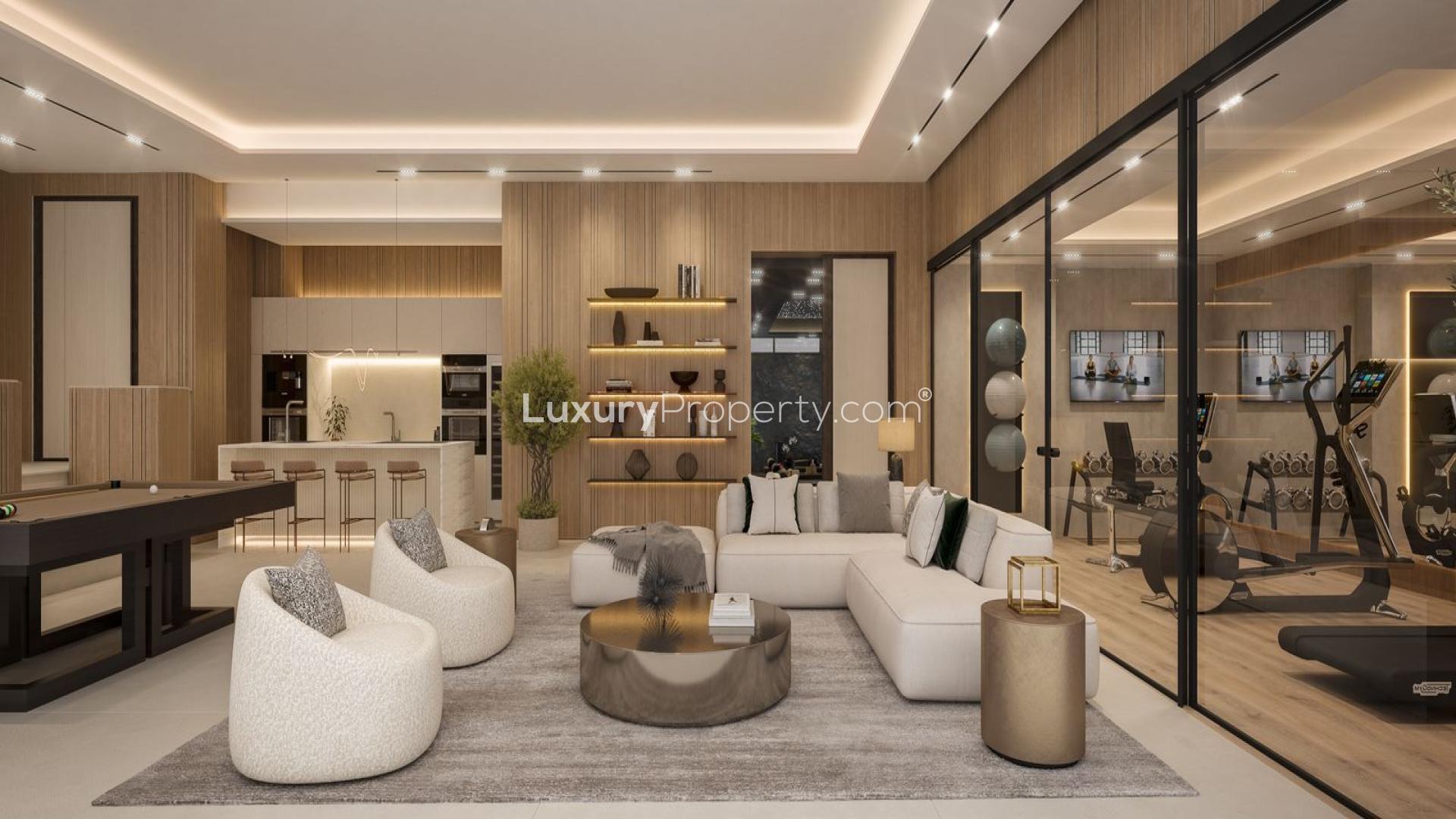 Elegant living room in El Paraíso villa with pool and sea views, Málaga