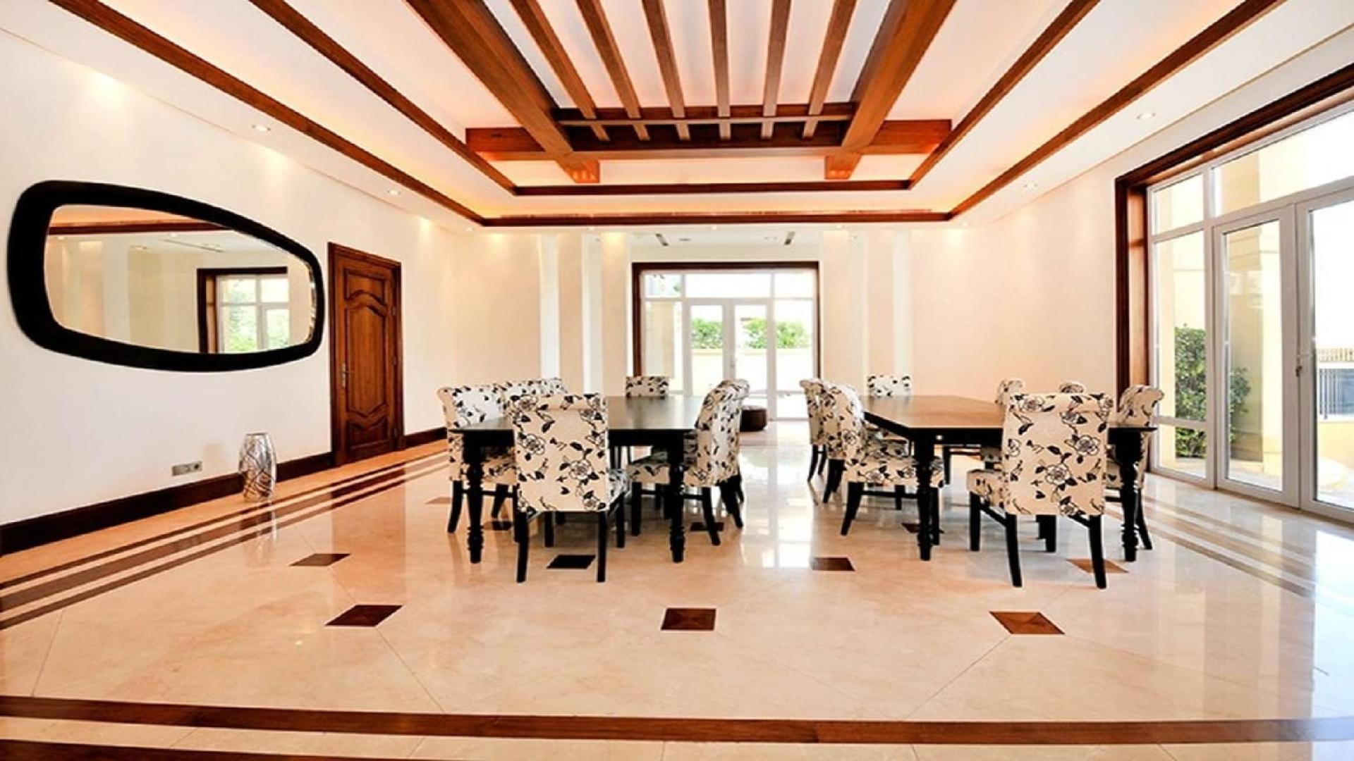 Elegant dining room in vacant villa, Umm Suqeim 3, Jumeirah, with stylish decor