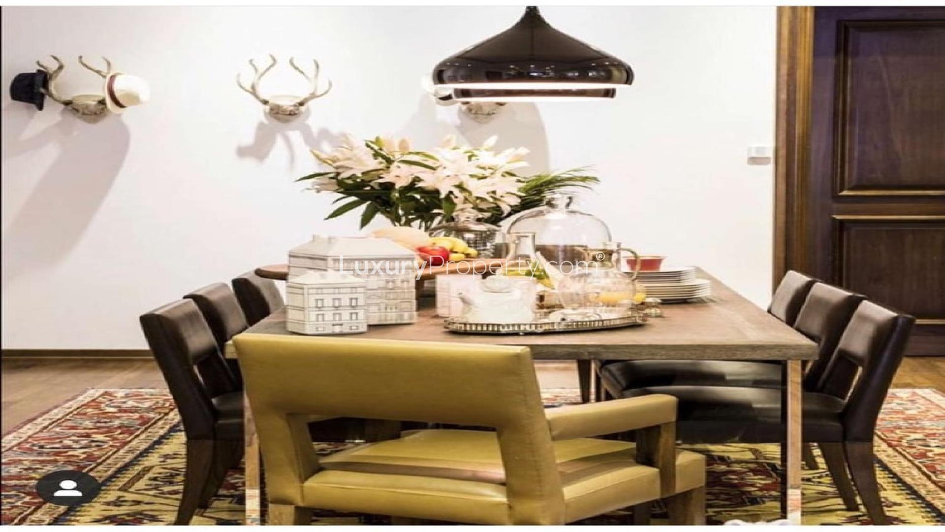 Luxurious living room in fully furnished 8-bedroom villa, Emirates Hills, Sector V rental