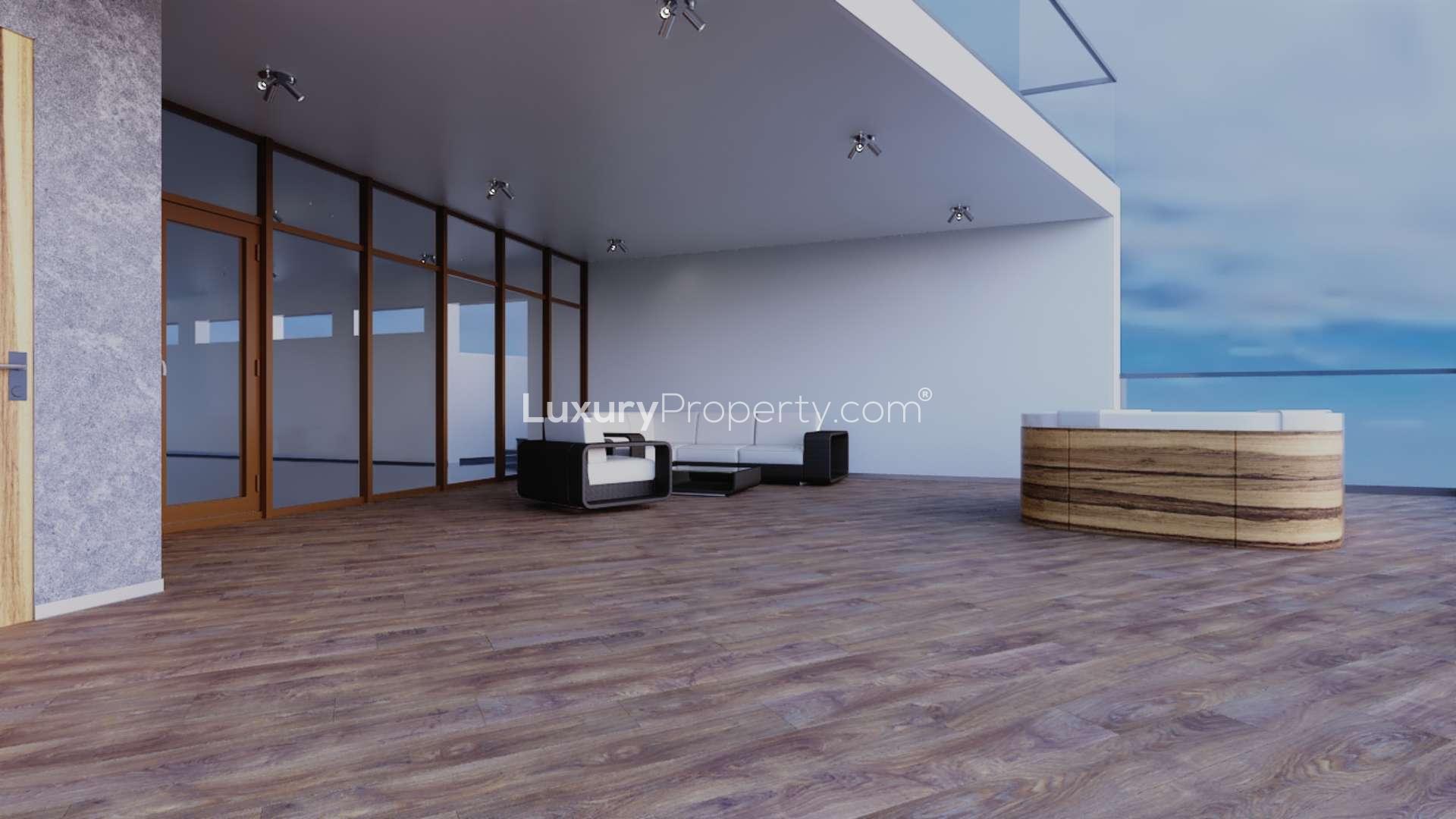 Luxury Villa Olivia exterior view in Agios Tychon, Limassol, featuring modern architecture