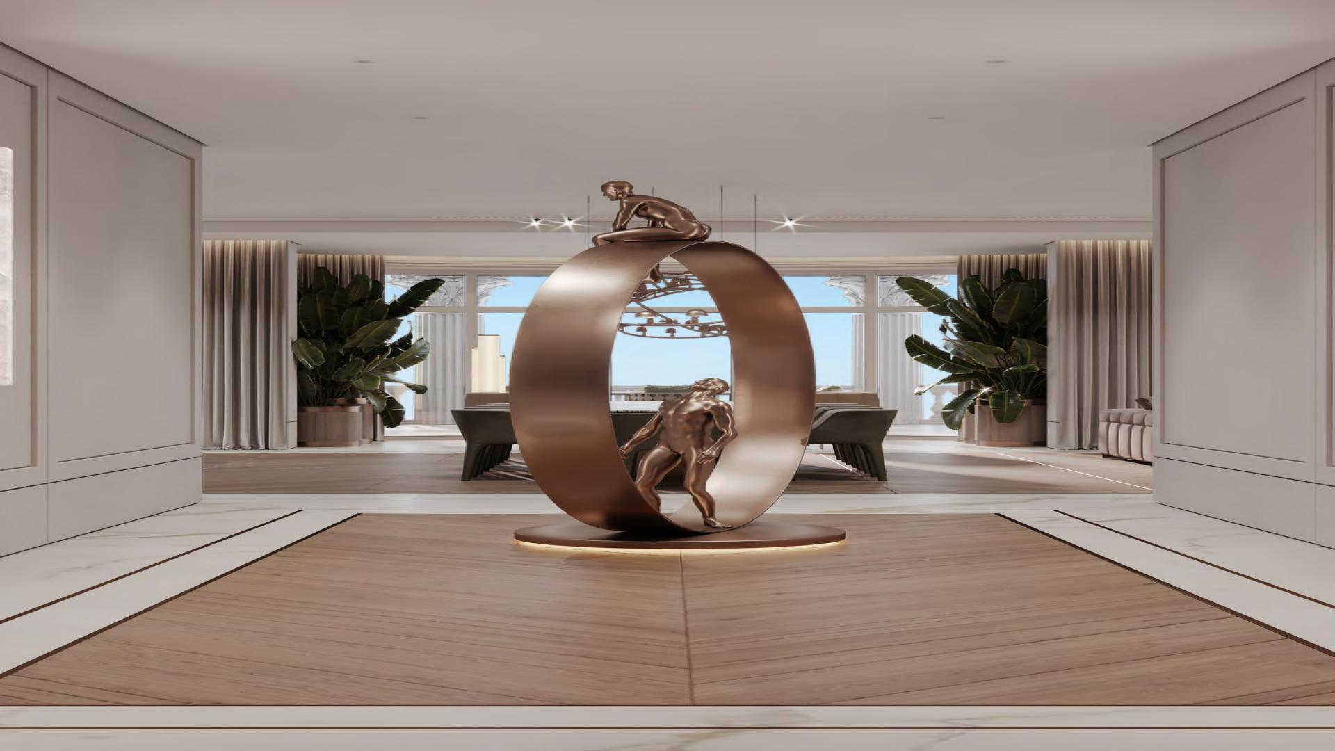 Luxurious bedroom in 8-bedroom apartment, Raffles Residences, Palm Jumeirah, elegant furnishings