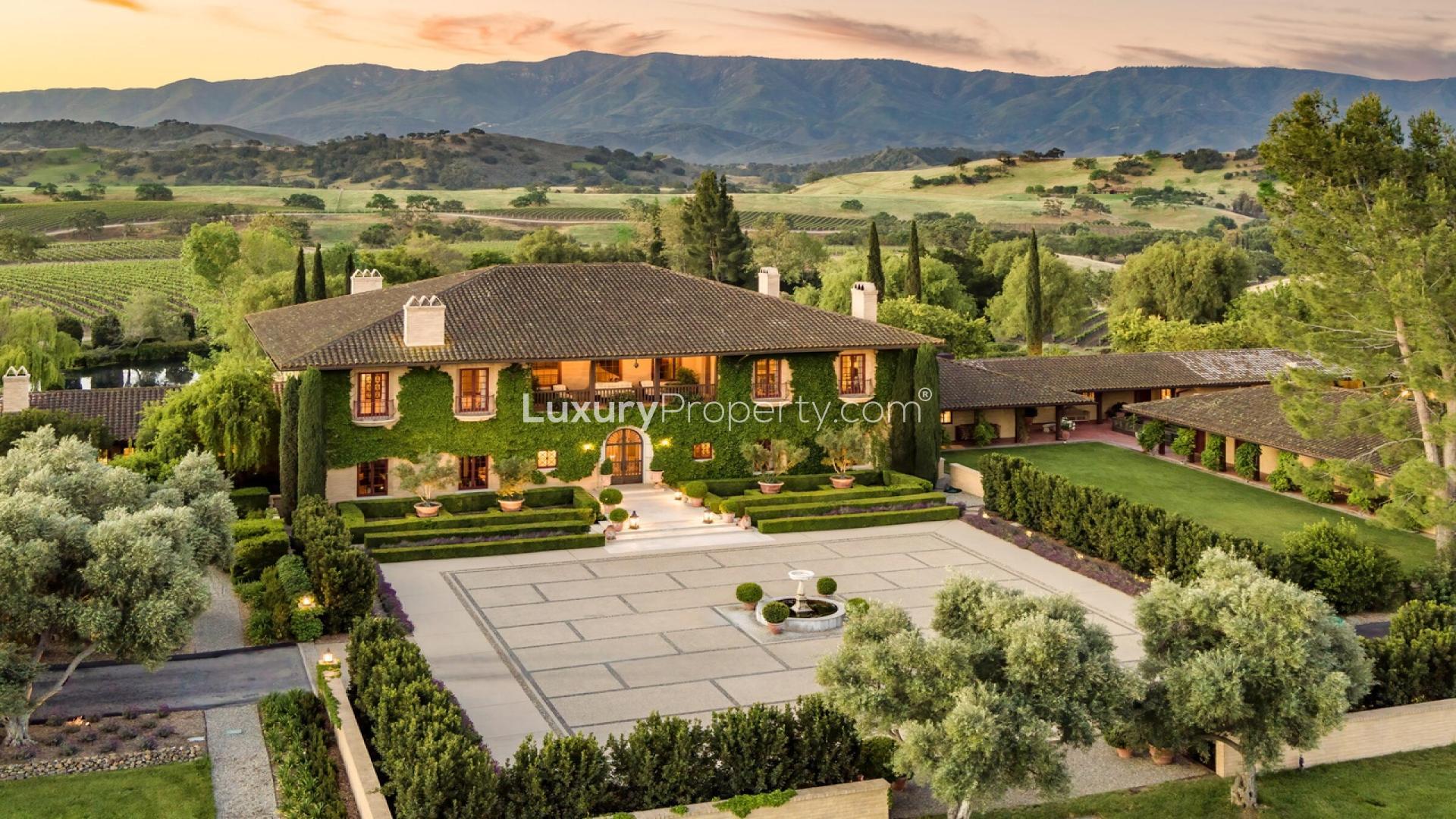 Luxurious villa with lake view at Westerly Estate, Santa Ynez, California, for sale