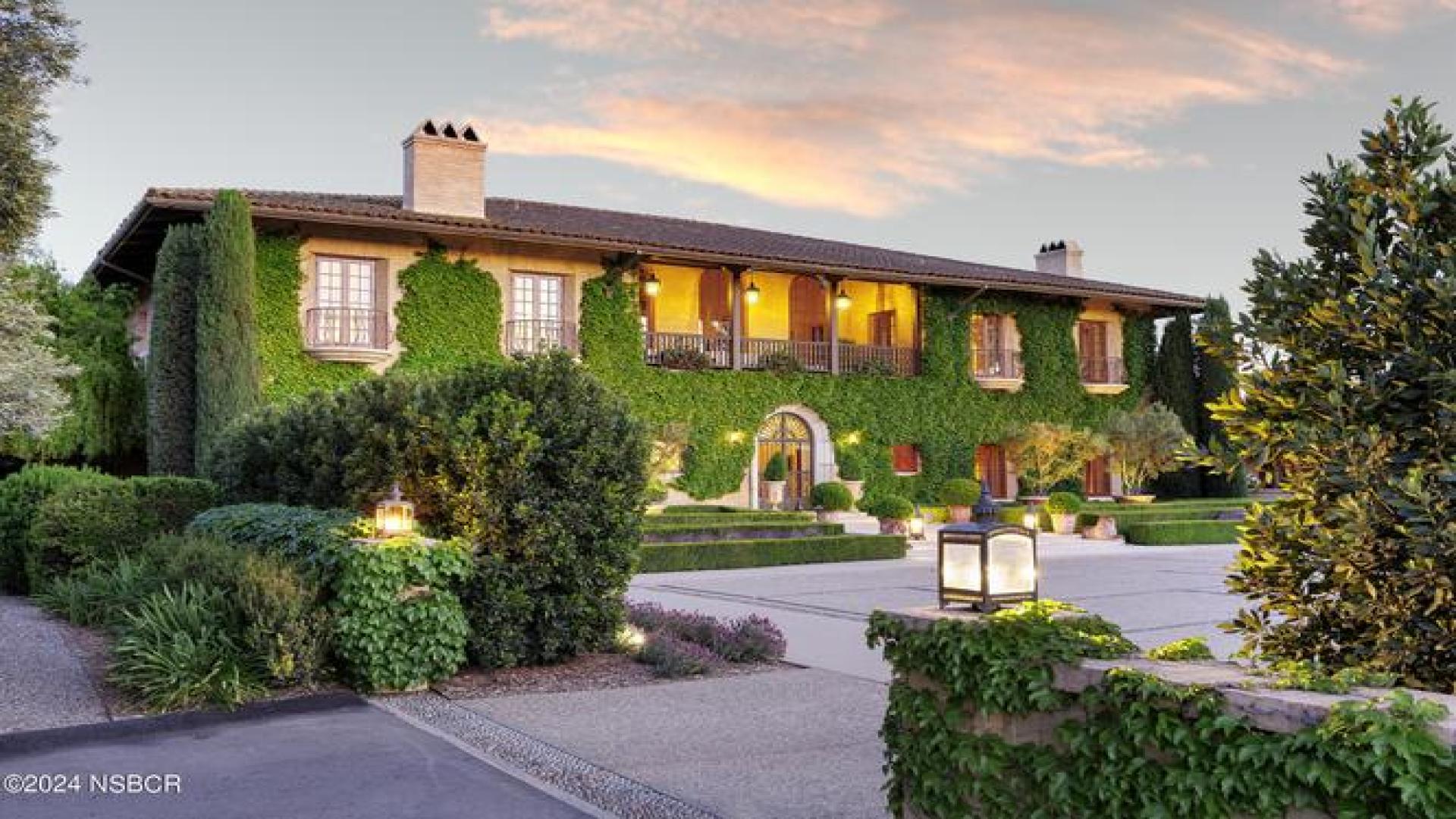 Iconic Westerly Estate villa with vineyard views in Santa Ynez, California, for sale