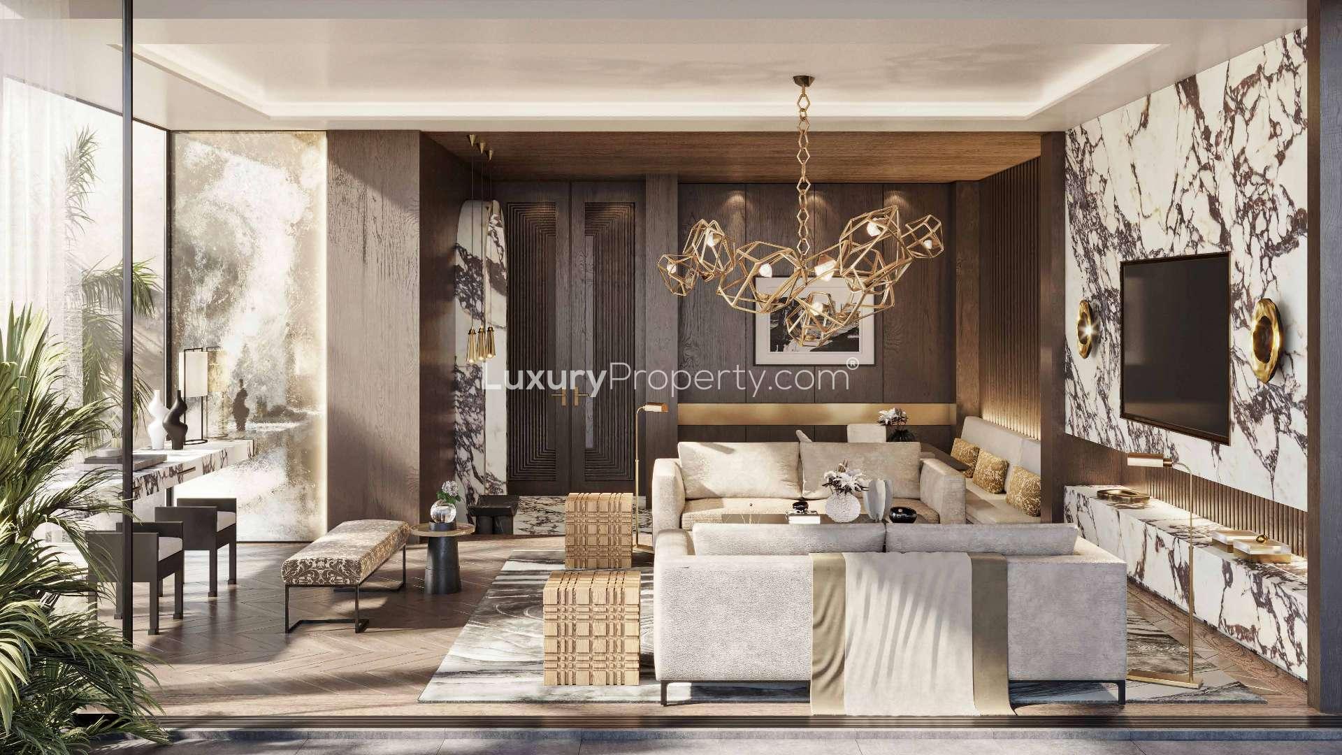 Luxurious marble interior in Edge Estates villa, Tilal Al Ghaf, for sale