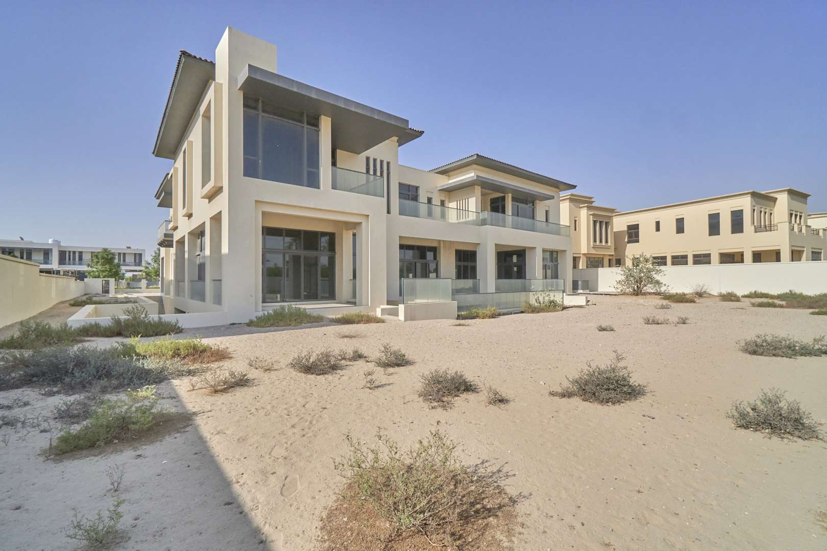 Contemporary shell and core mansion in Dubai Hills Grove for sale, exterior view