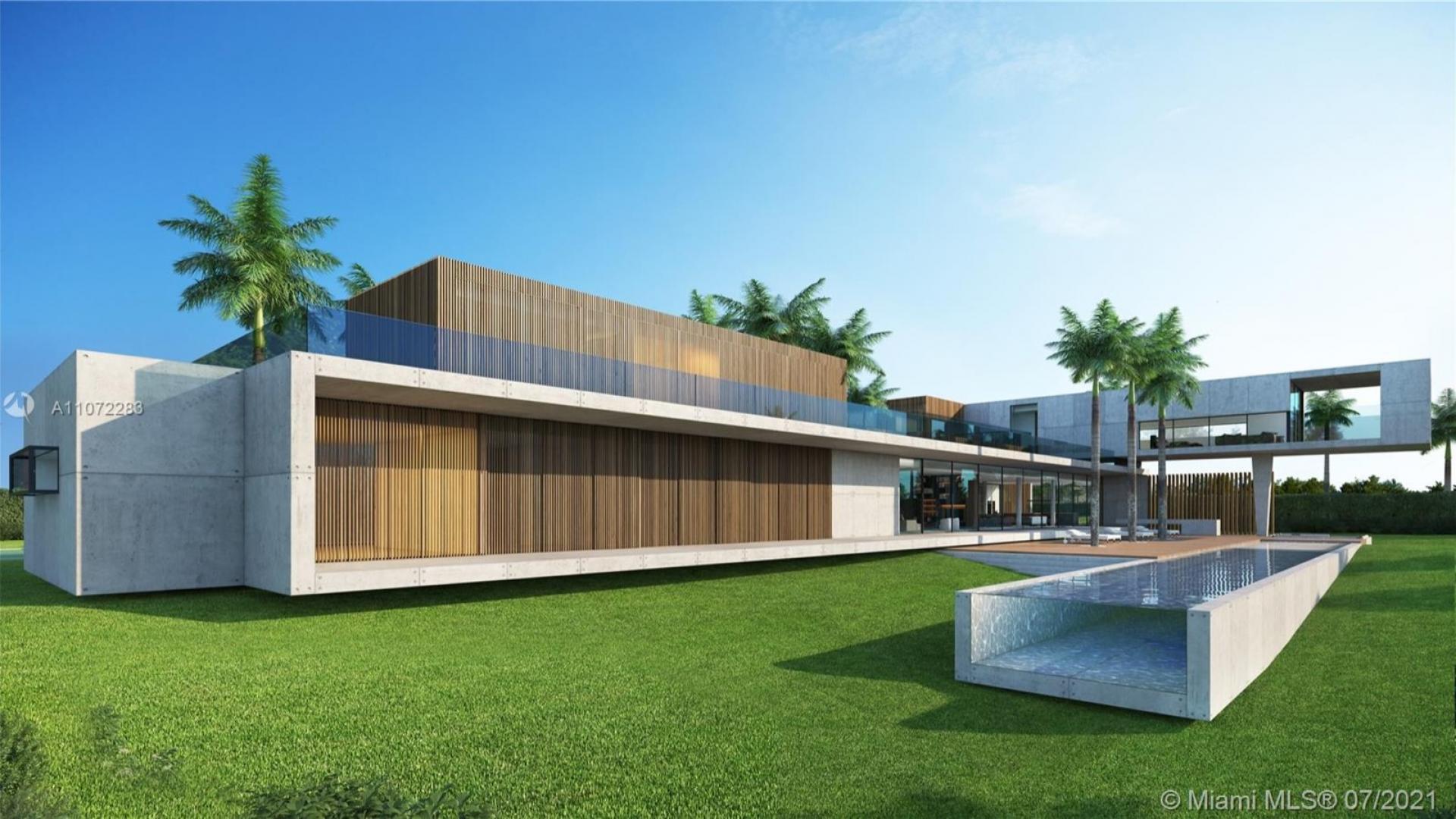 Modern furnished villa exterior in Akai Estates, Southwest Ranches, Florida, for sale