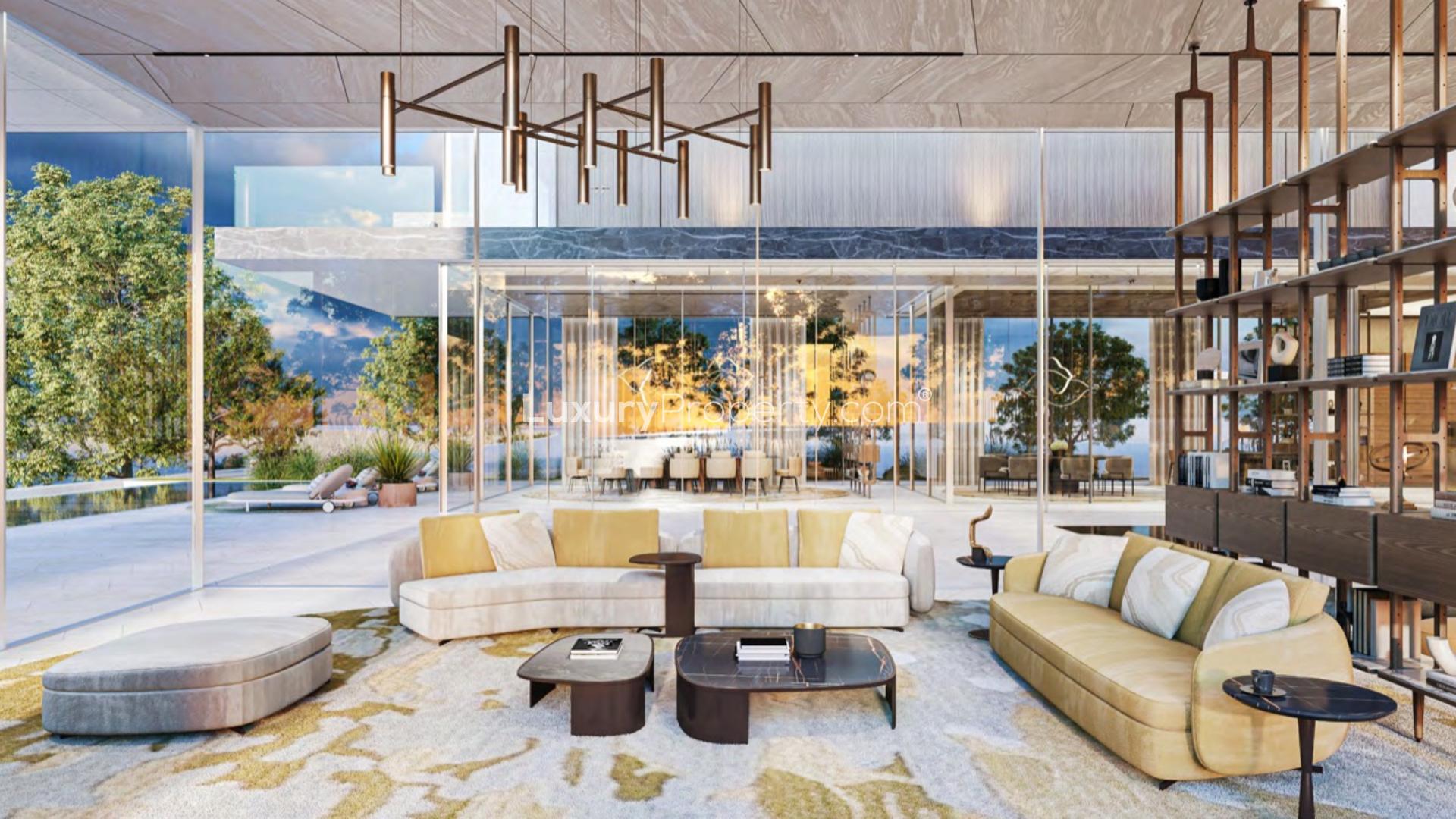 Luxury villa facade at Ritz-Carlton Creekside, surrounded by trees and modern architecture