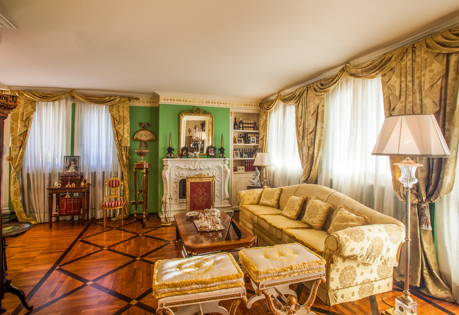 Adorable coastal villa living room with elegant decor in Lucca, Italy