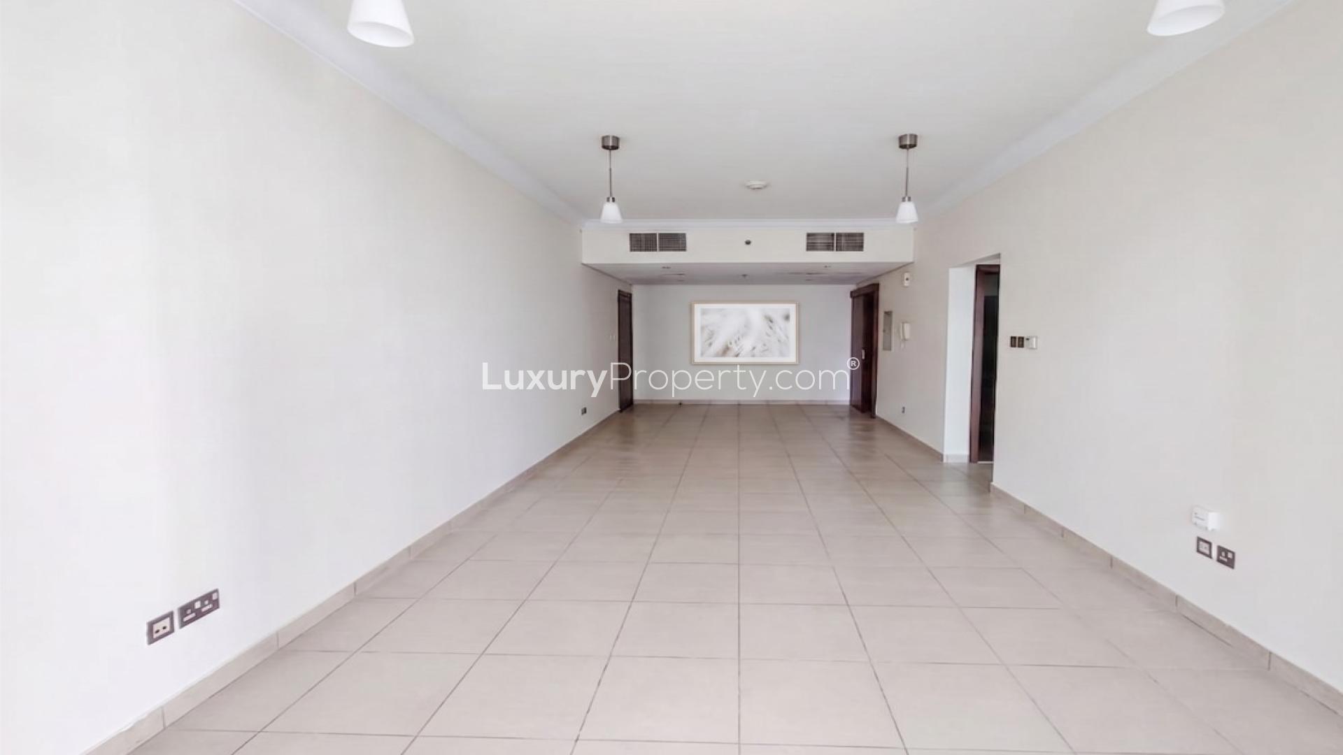 Spacious balcony view from 8 Boulevard Walk apartment in Downtown Dubai for rent